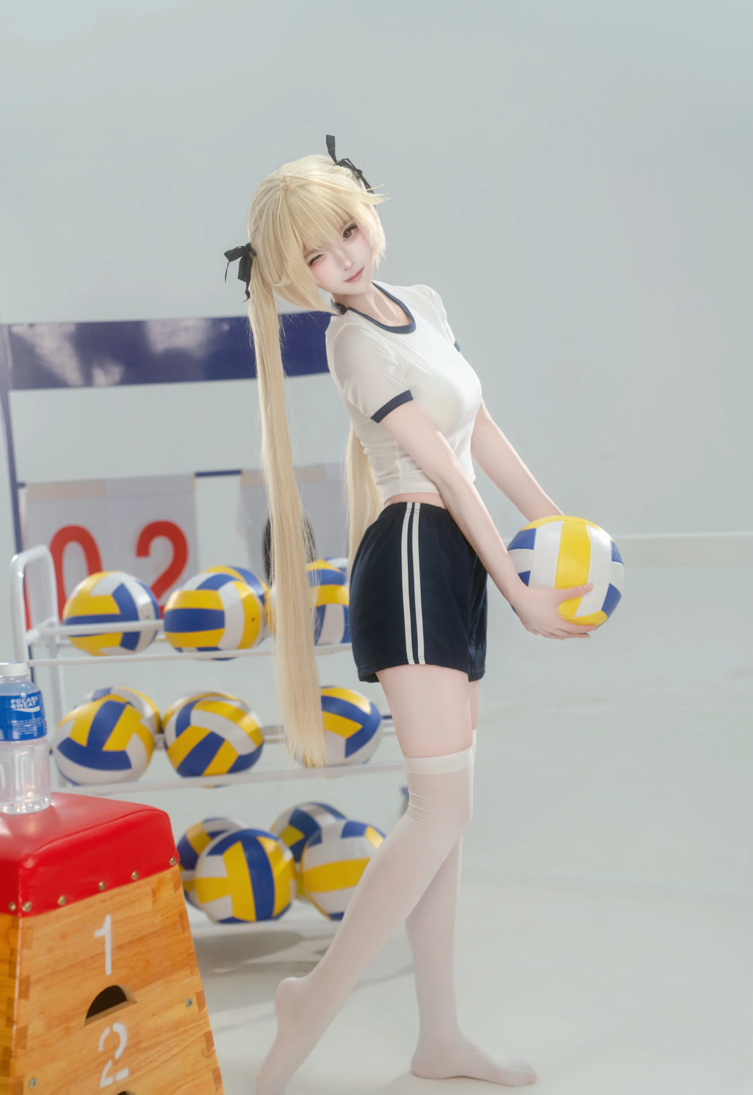 【春日野穹cos】缘分的天空里的运动私设体操服