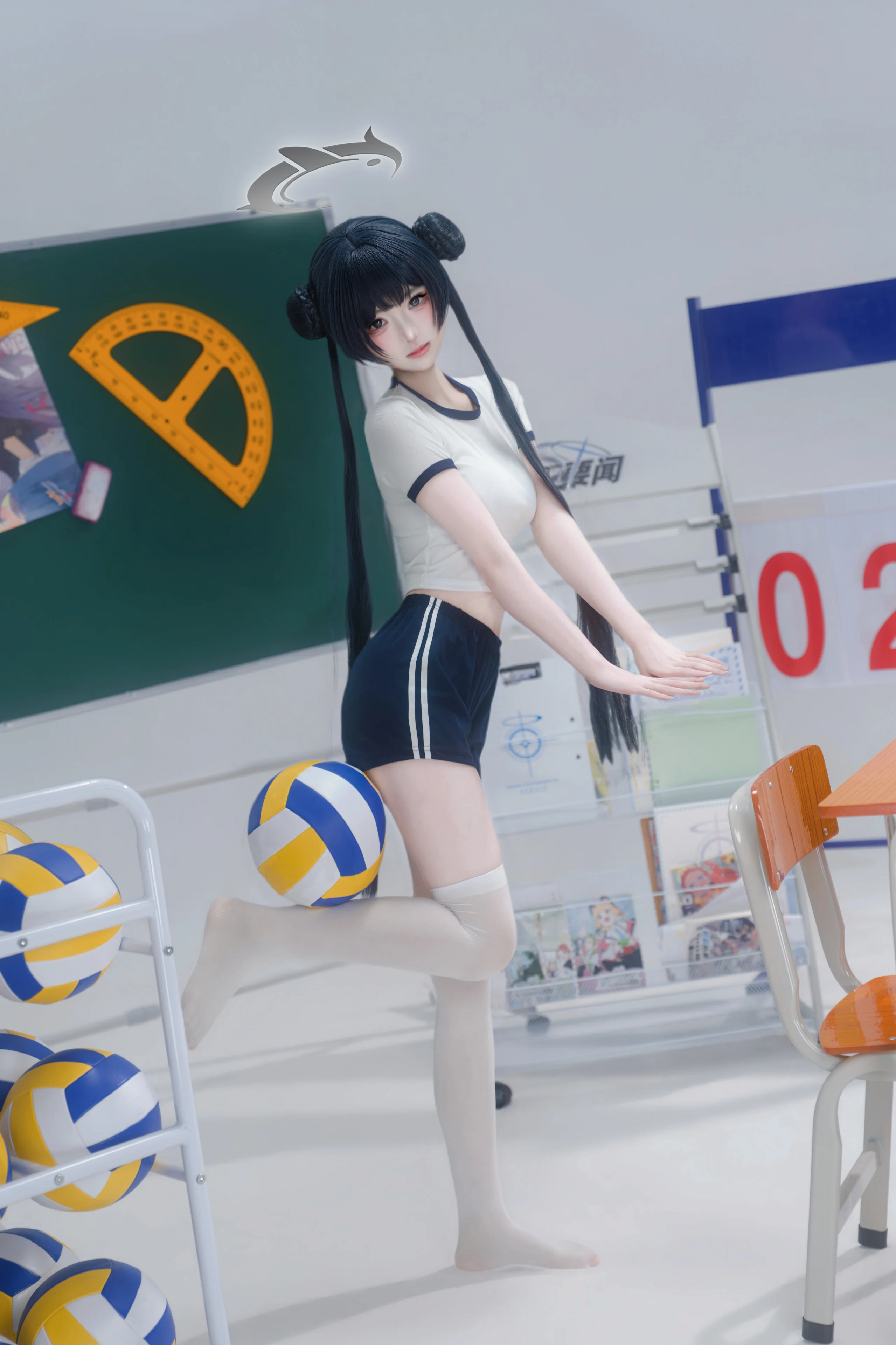 【妃咲cos】碧藍檔案，定格運動系體操服的青春活力 - 第 3 張