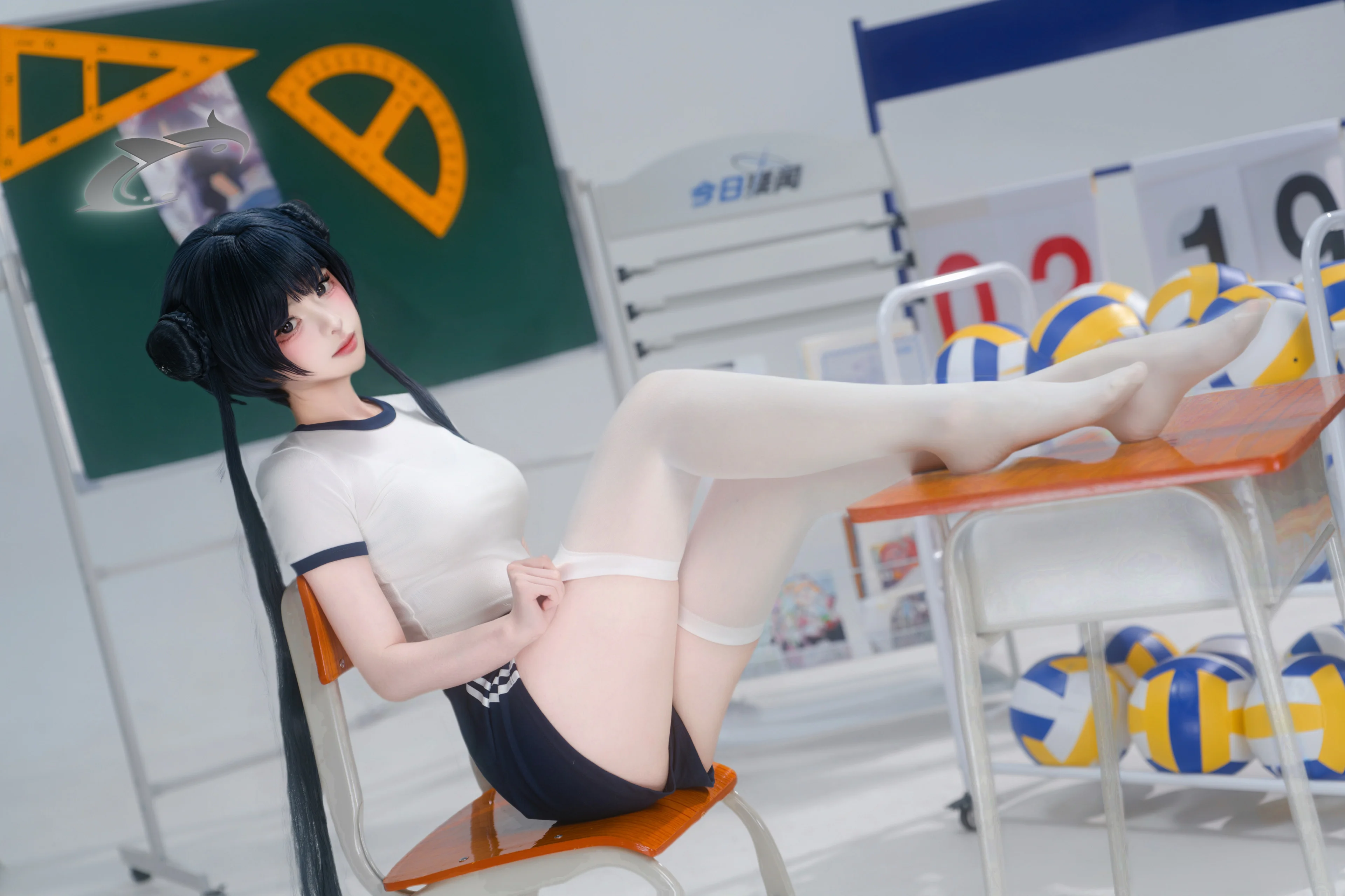 [龙华妃咲cos] 碧蓝档案体操服造型还原，从容自信的校园风采