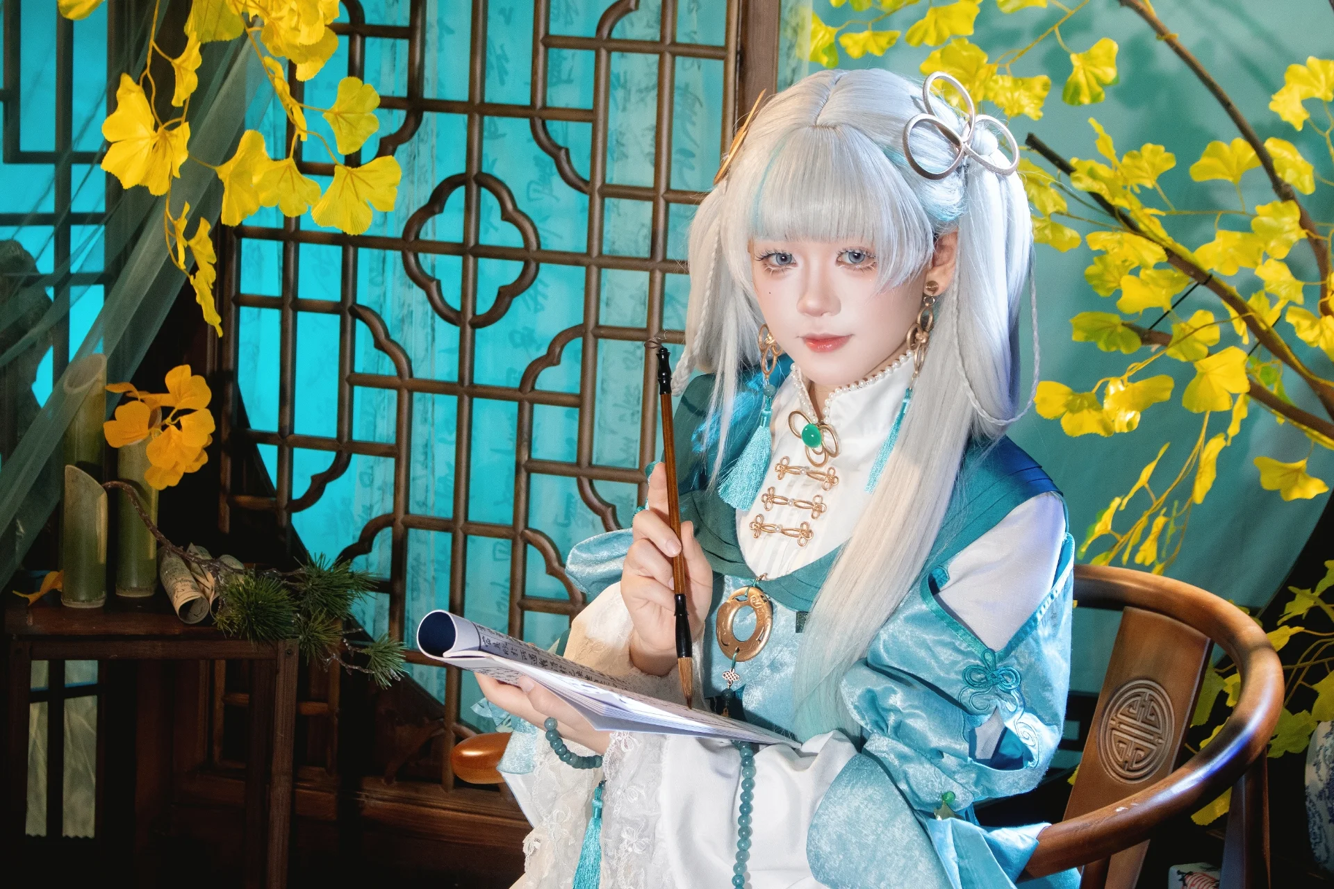 【今汐cos】鳴潮今汐生賀，書齋裡的青綠流光 - 第 9 張