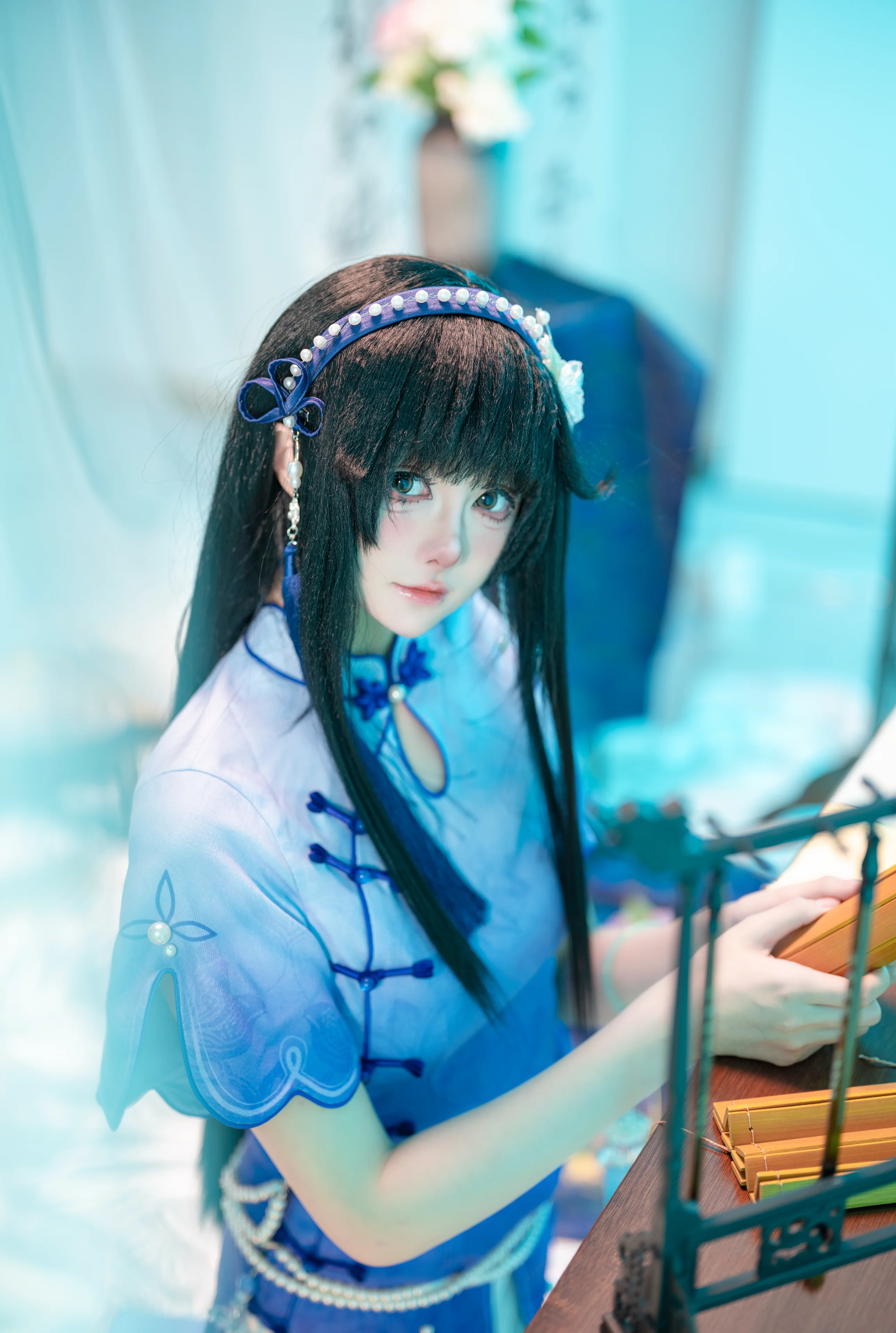 [王者荣耀西施cos] 实景棚里的蓝调清冷风 - 第 1 张