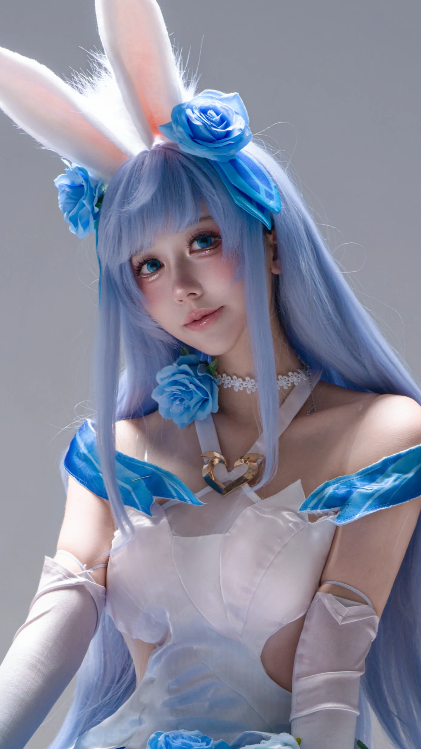 【公孫離コスプレ】六月のスタジオ撮影 青白配色のスタイリング - 2 枚目
