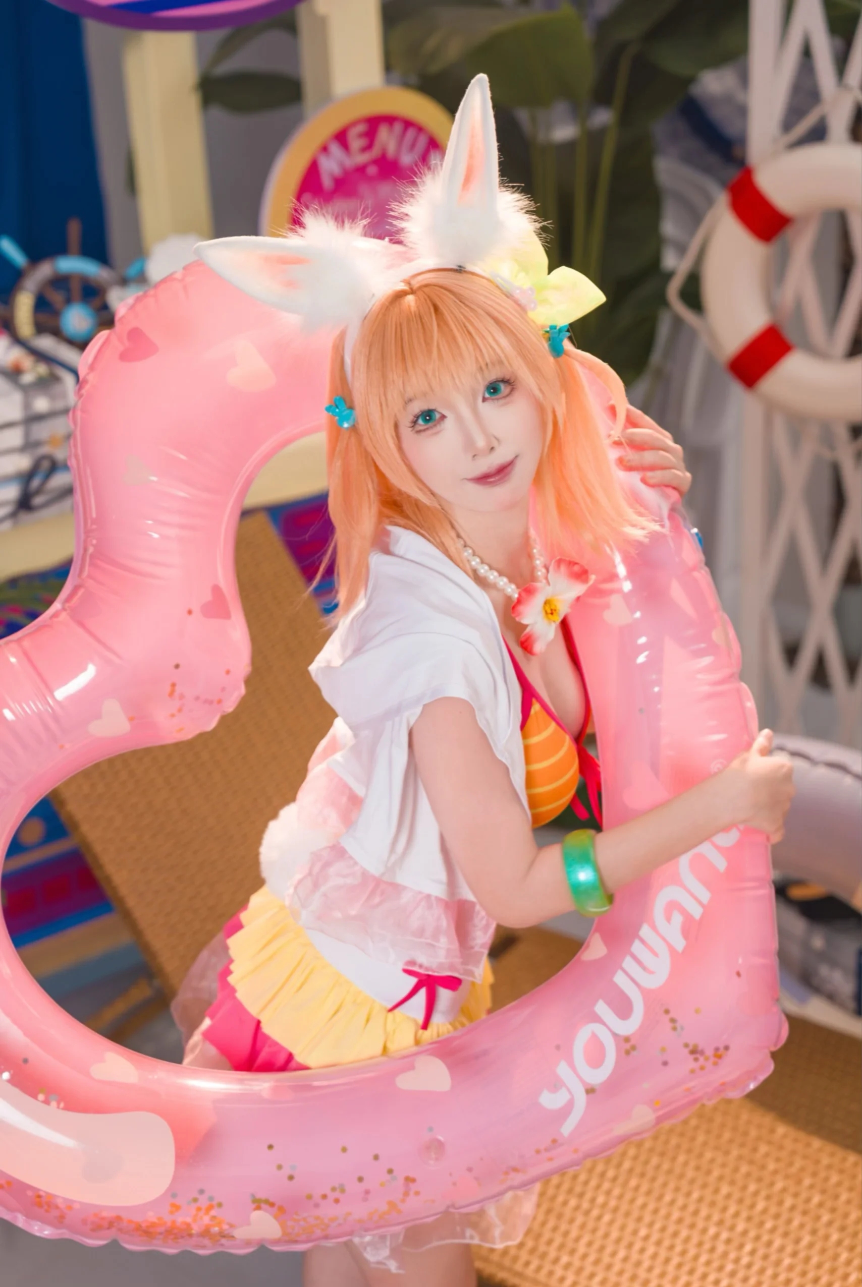 【日野下花帆cos】Lovelive莲之空夏色造型，海之日清爽泳装