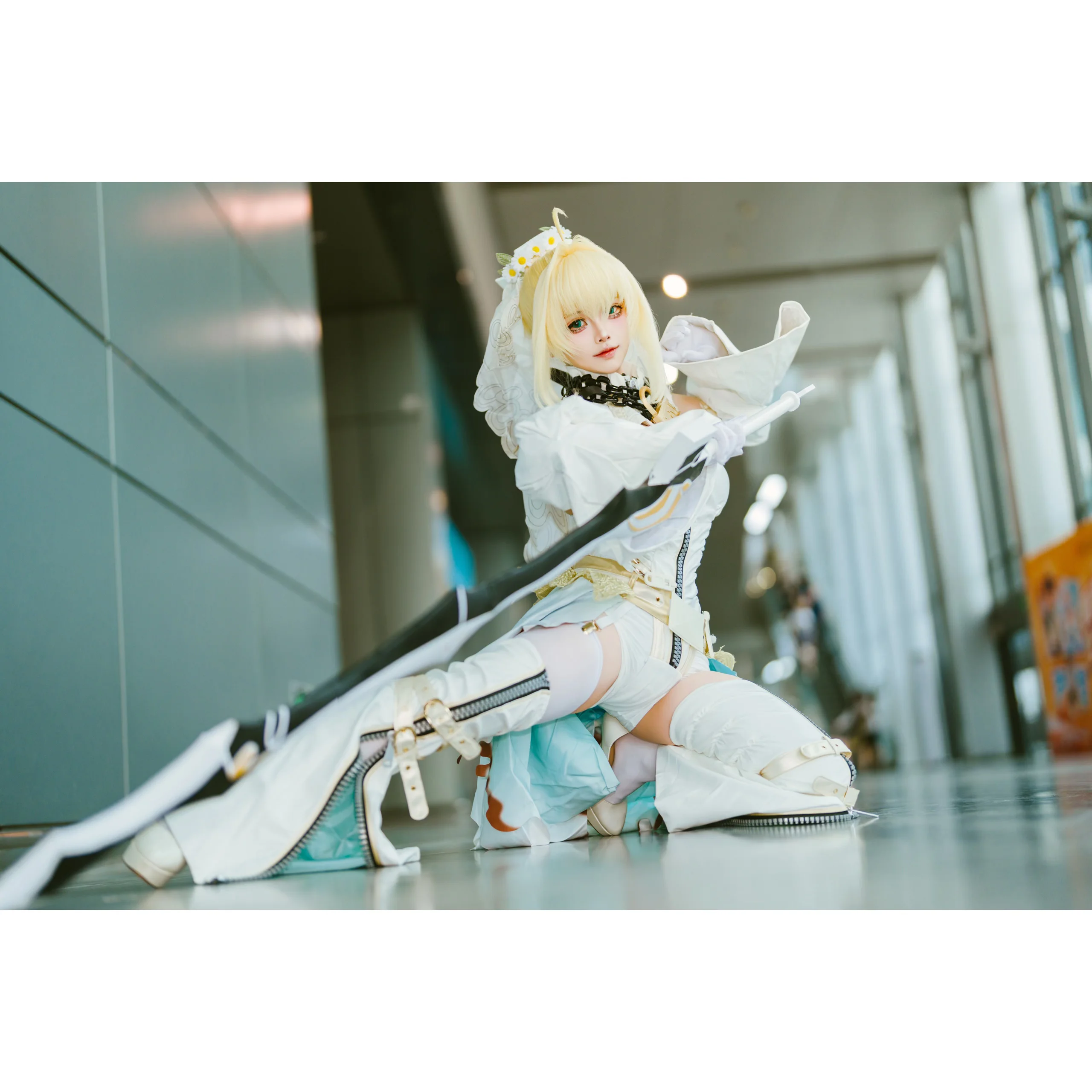 【尼禄花嫁cos】Fate/Grand Order中的白色婚服，萤火虫漫展现场返图 - 第 5 张