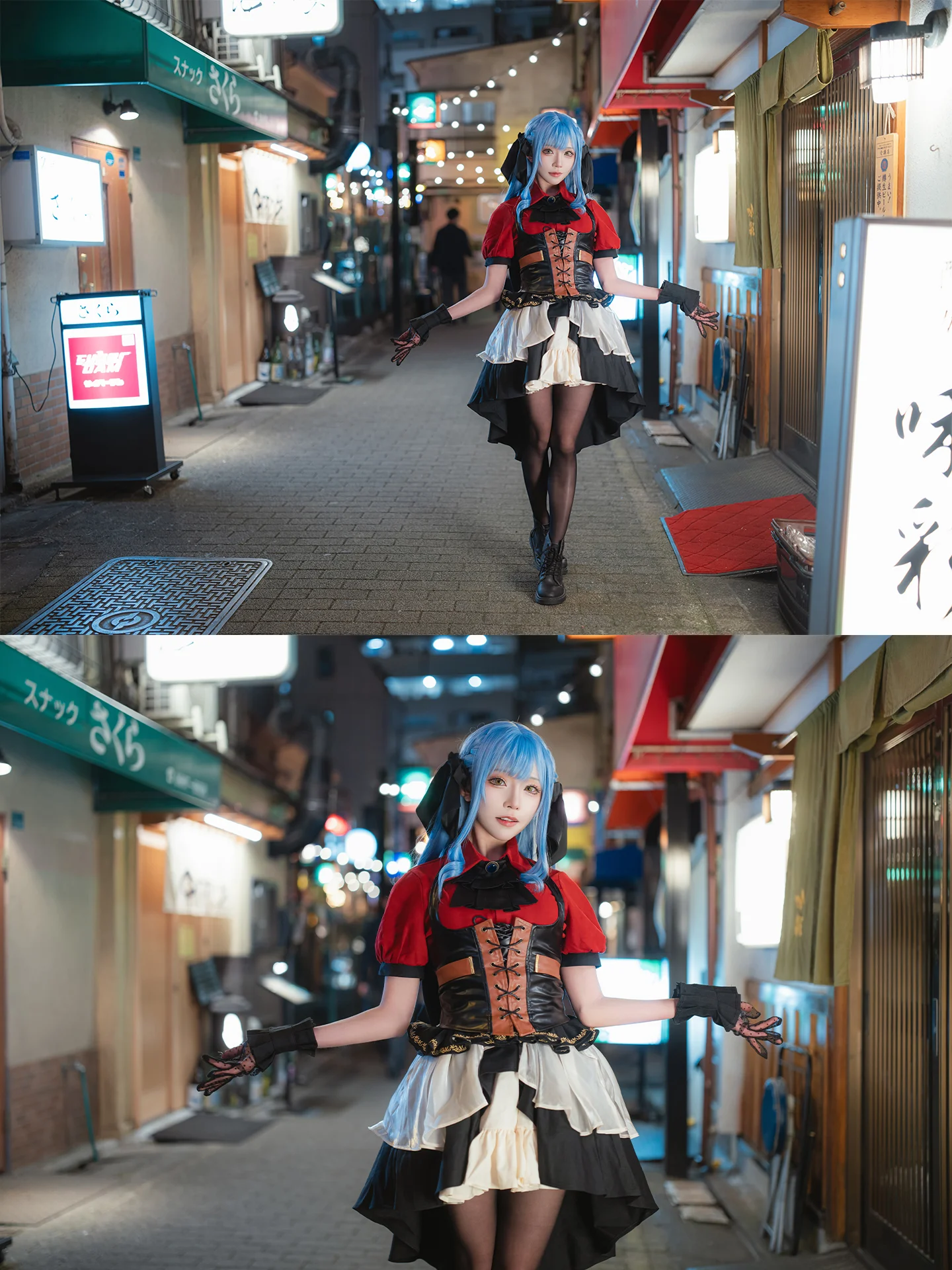 【丰川祥子cos】Ave Mujica的日常侧写，红黑束腰与蓝色卷发 - 第 13 张