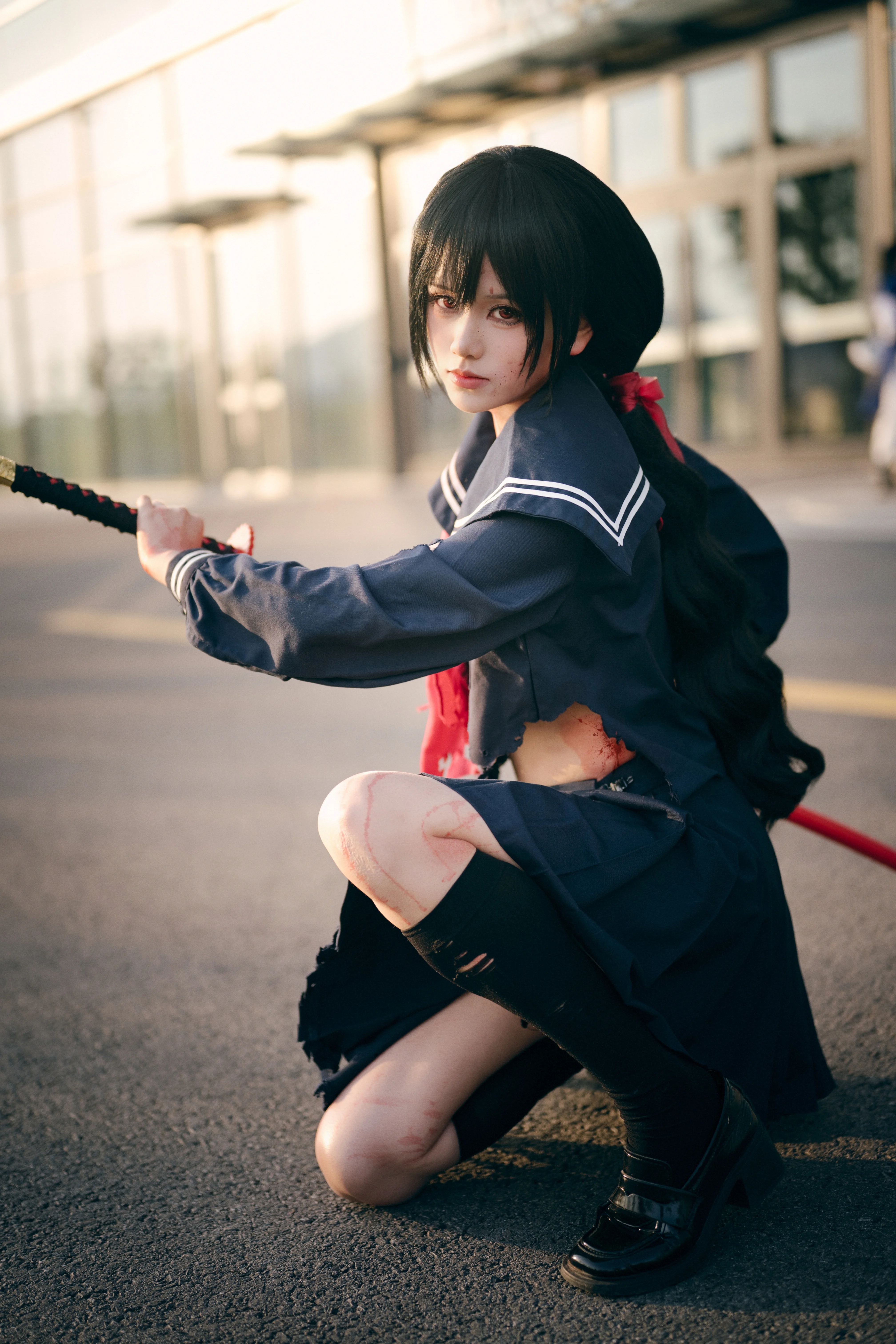 【更衣小夜cos】斩服少女战损版漫展返图