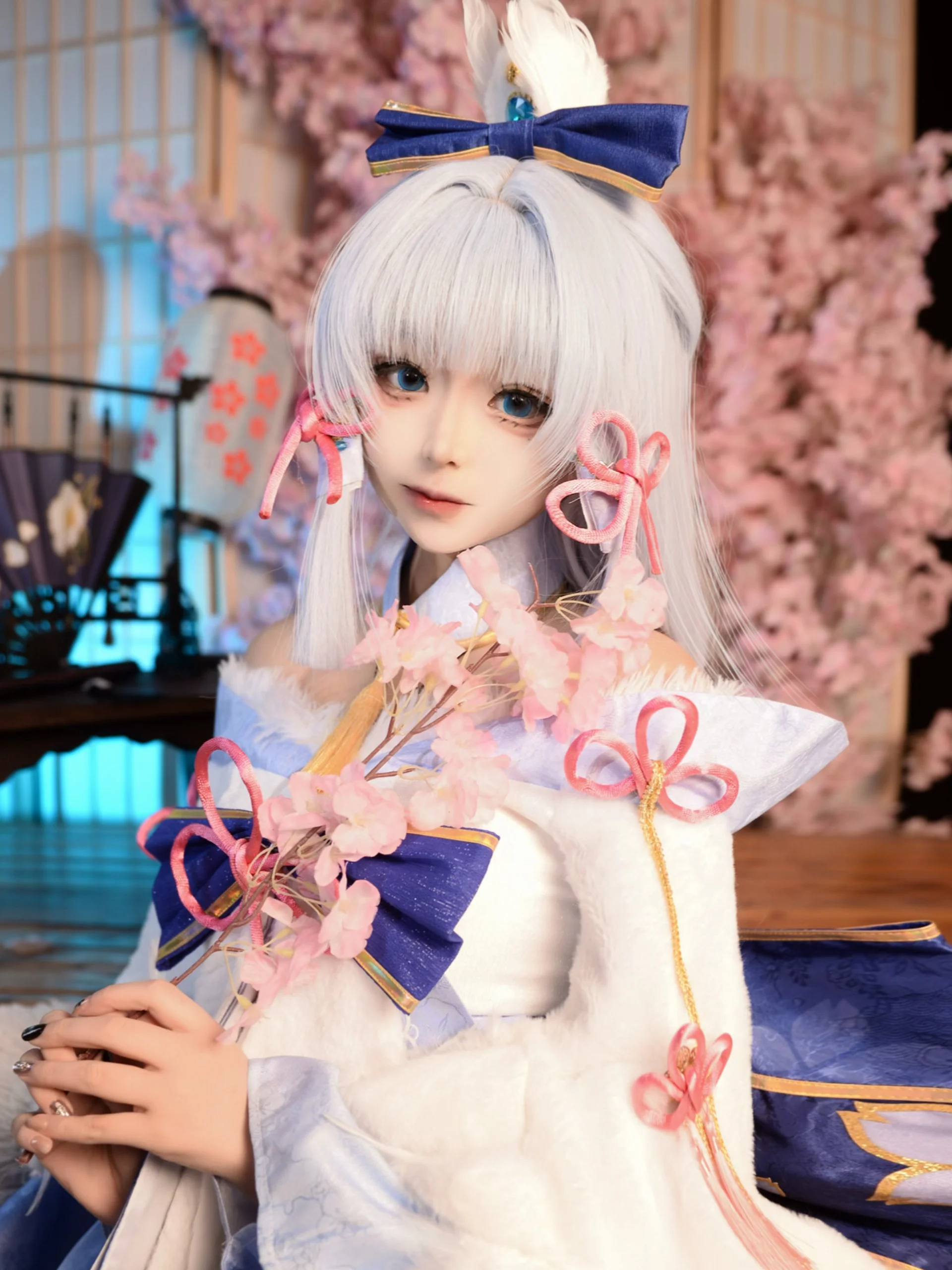 【神里绫华cos】冰封的温柔，樱花下的白鹭公主 - 第 1 张