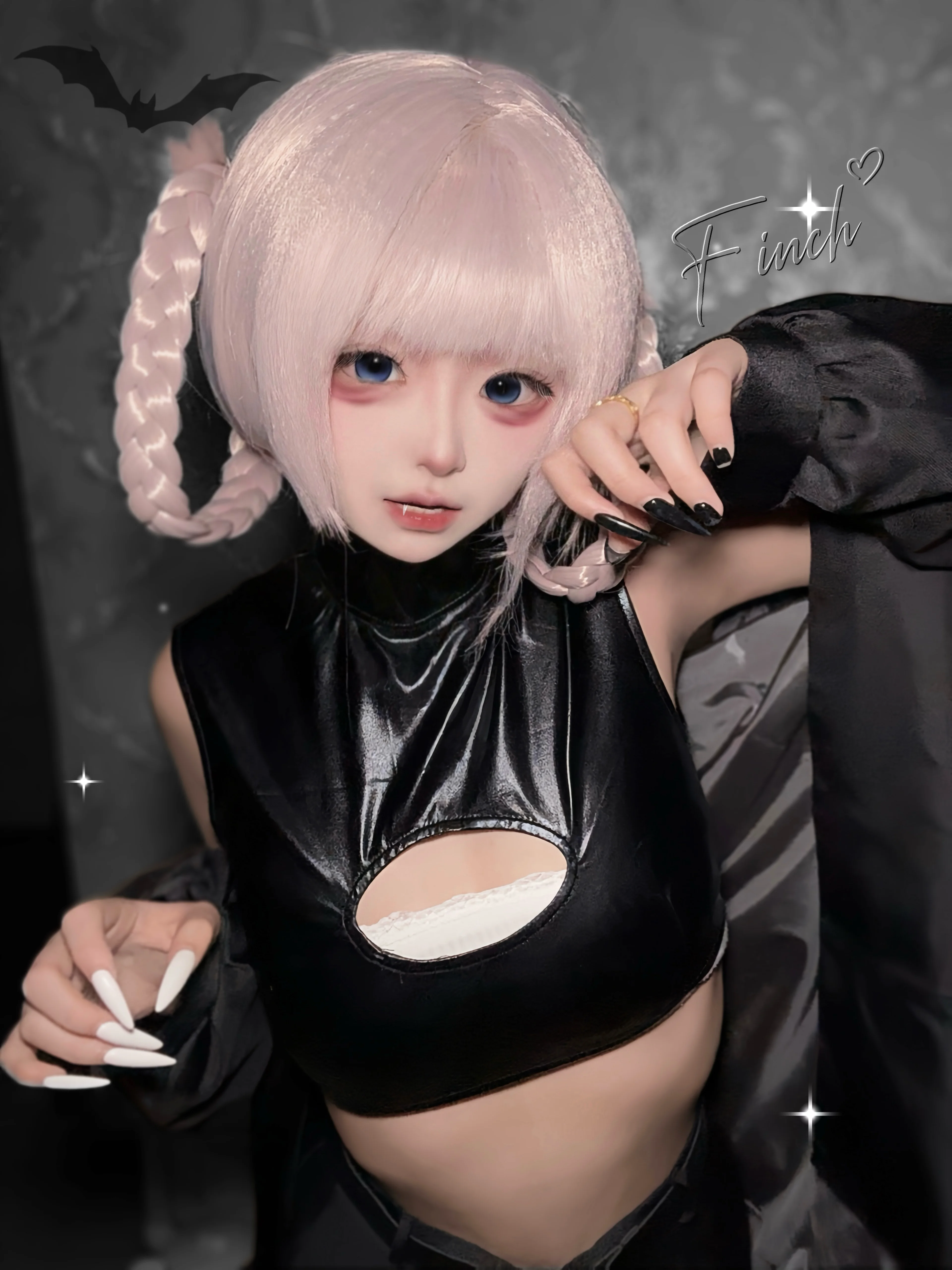 彻夜之歌七草芥cos，皮衣与蕾丝的午夜漫步 - 第 1 张