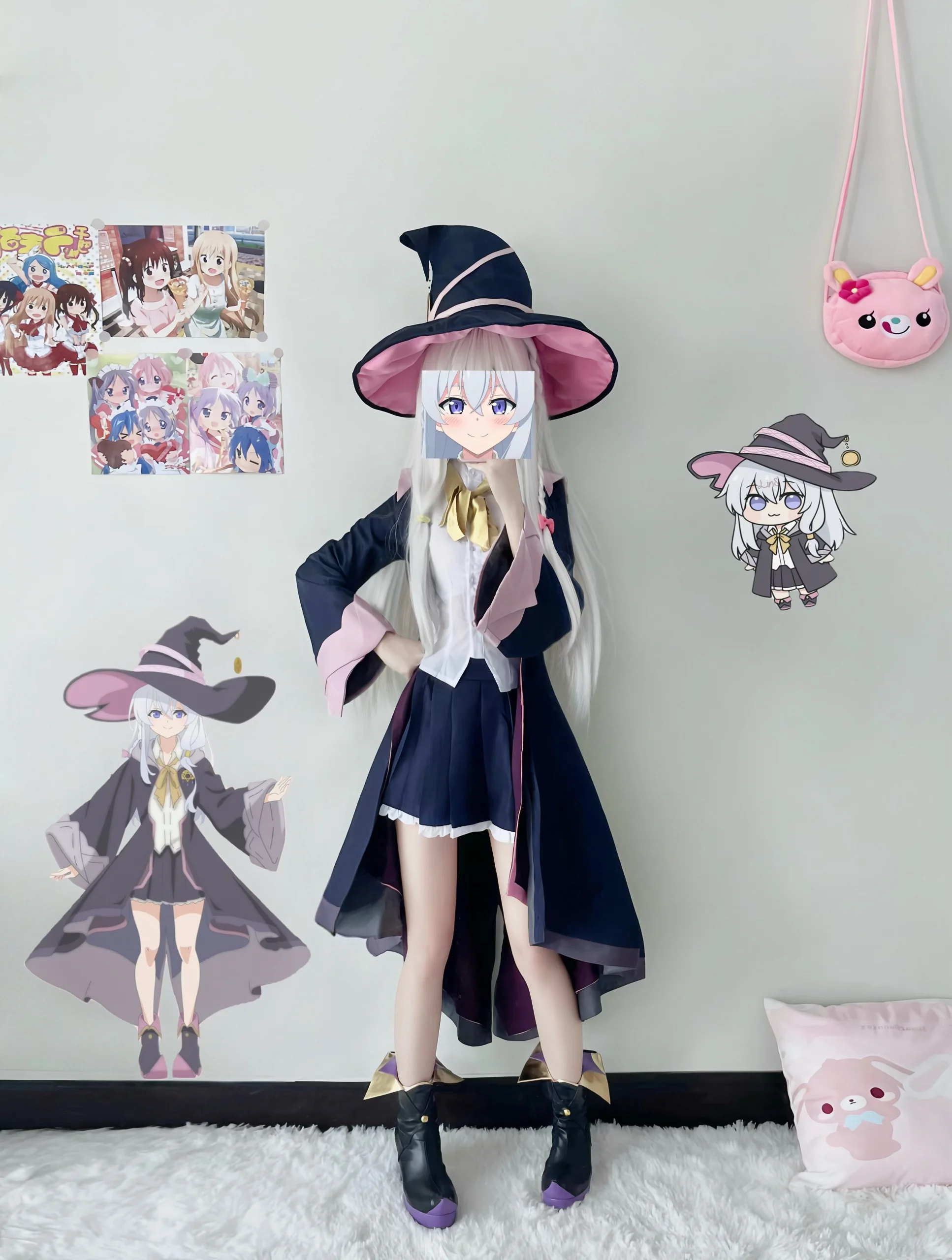 【伊蕾娜cos】魔女之旅试衣记录，白色长发与魔女帽的搭配