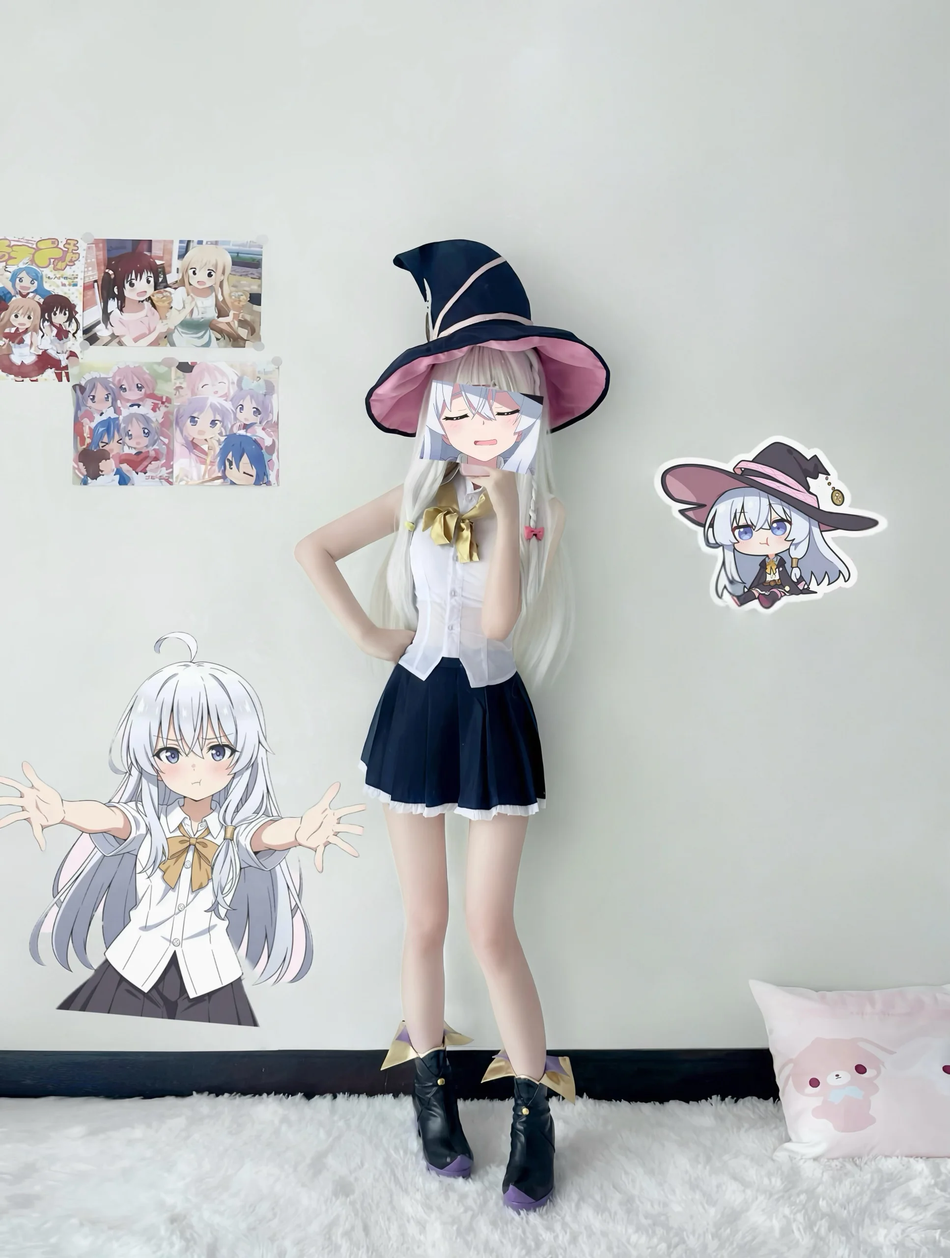 【伊蕾娜cos】魔女之旅试衣记录，白色长发与魔女帽的搭配 - 第 2 张