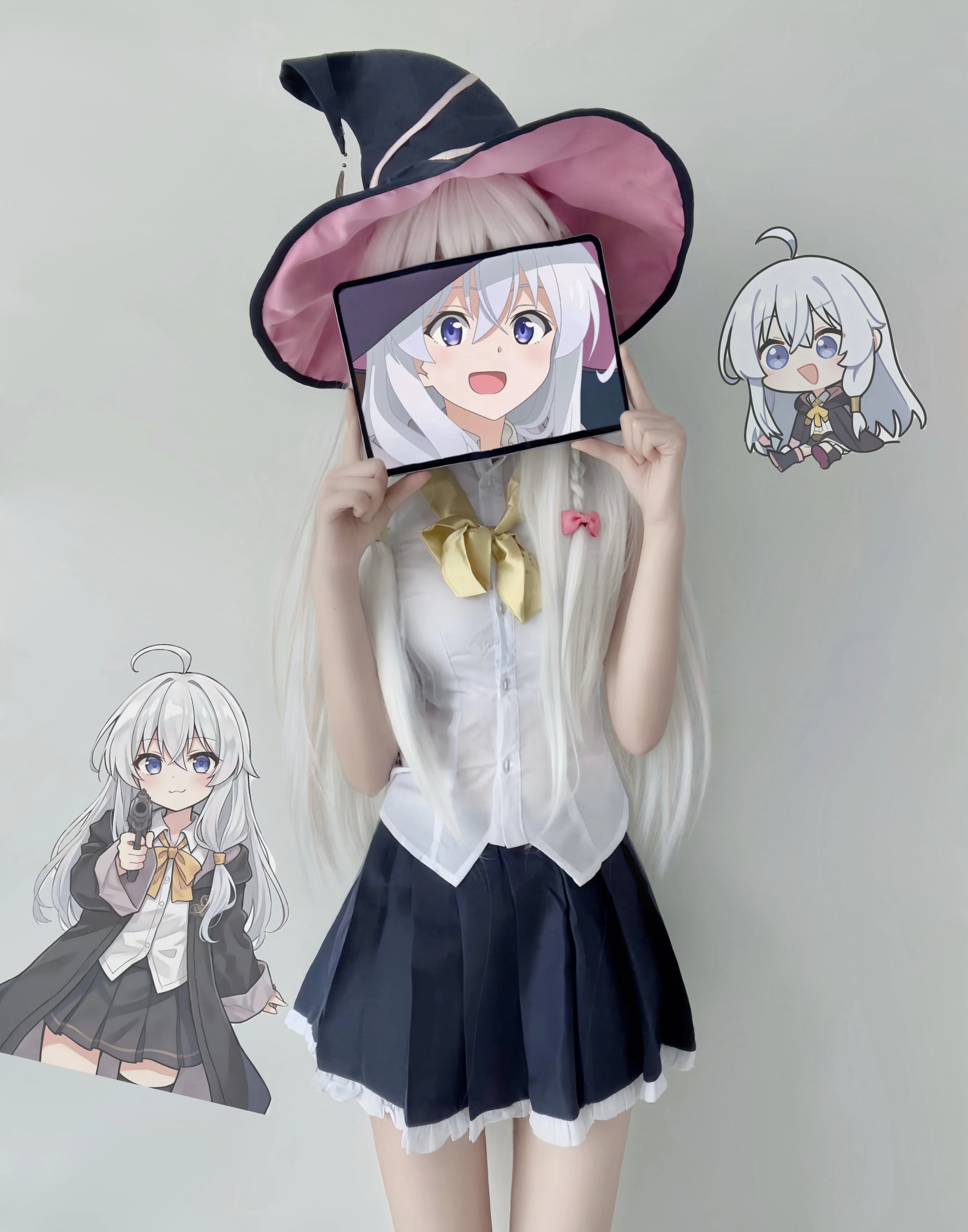 【伊蕾娜cos】魔女之旅试衣记录，白色长发与魔女帽的搭配 - 第 3 张