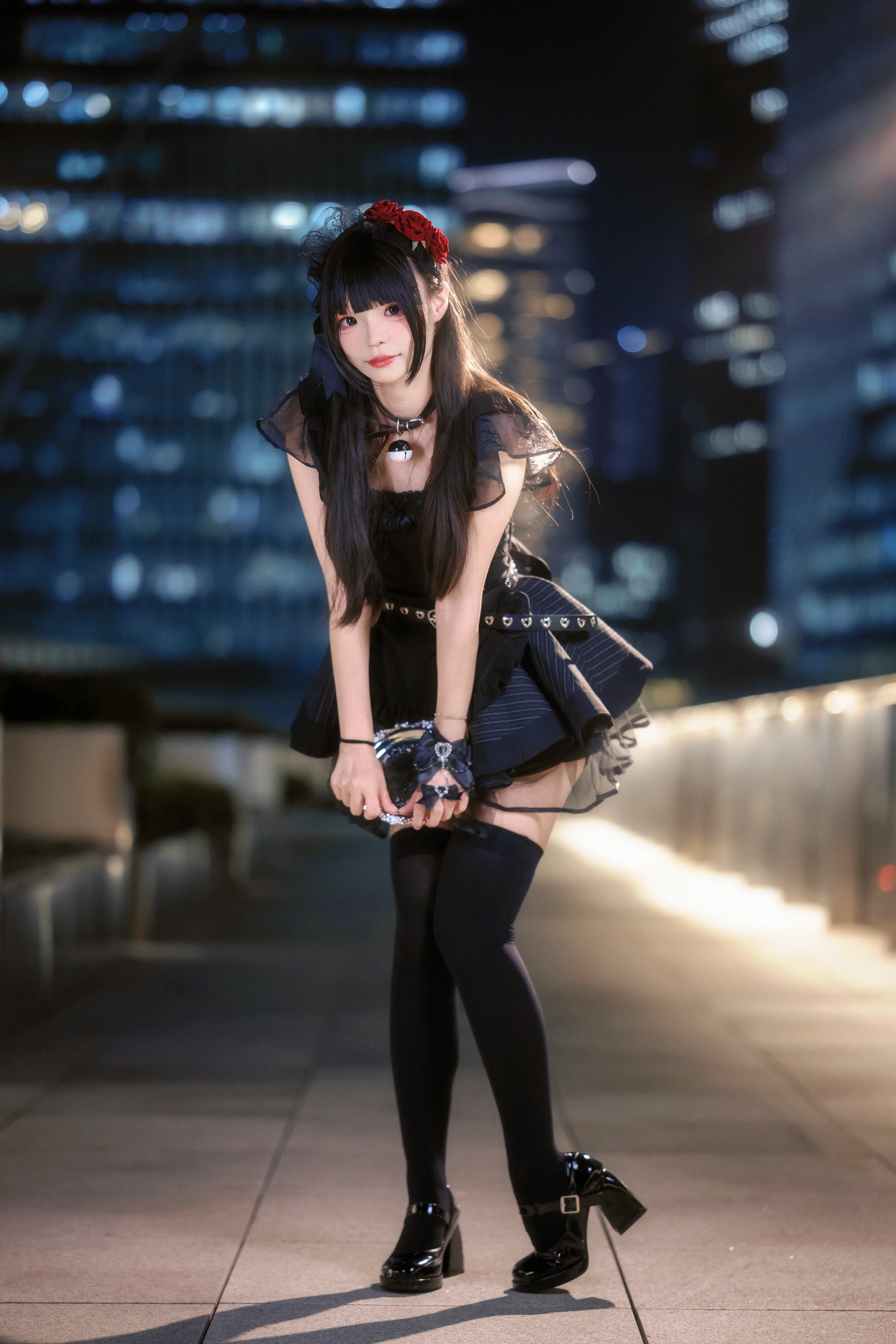 【暗黑女仆装】晶耀前滩的夜景与红玫瑰随拍 - 第 8 张