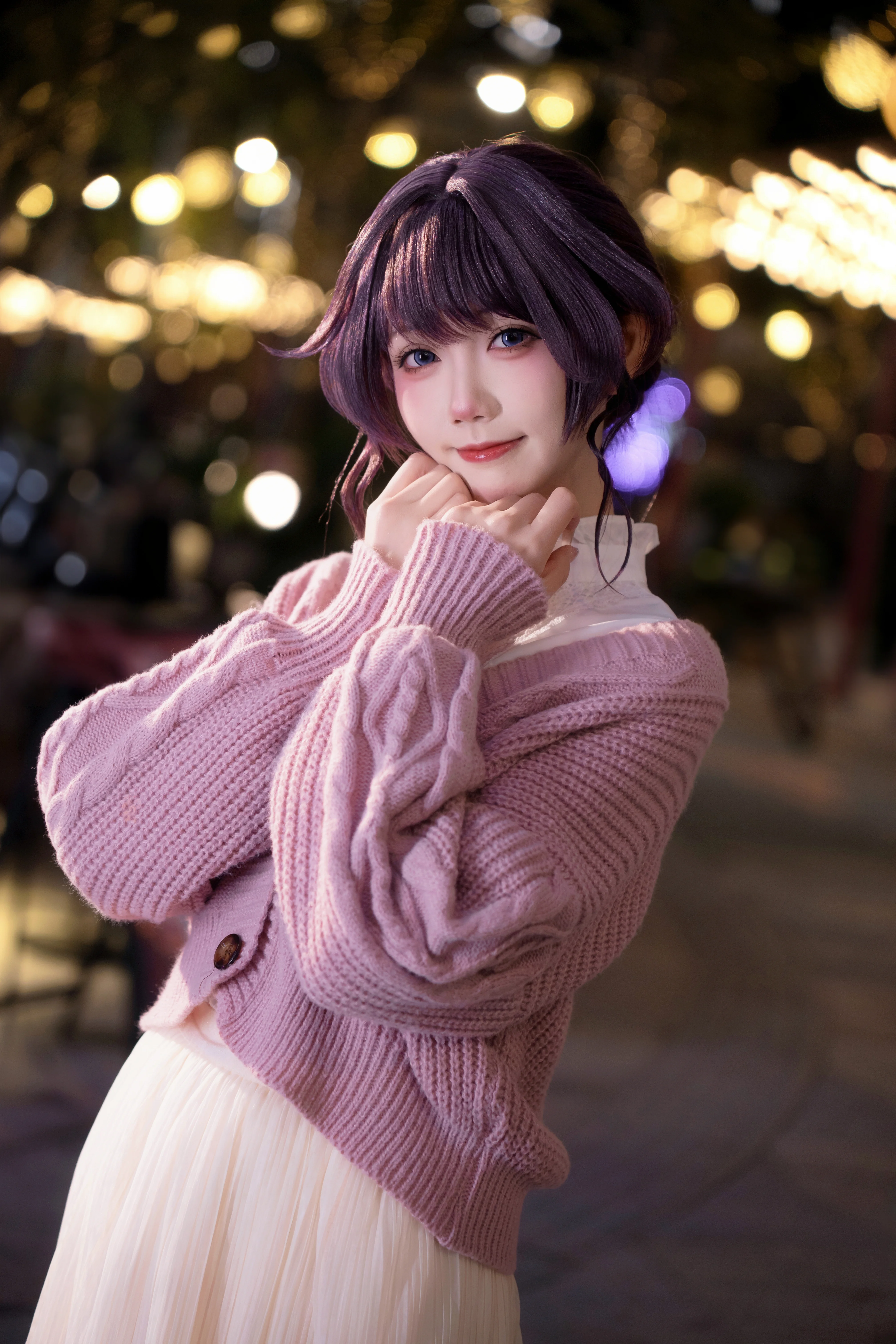 【和栗薰子cos】夜晚街头的甜美氛围感穿搭 - 第 2 张