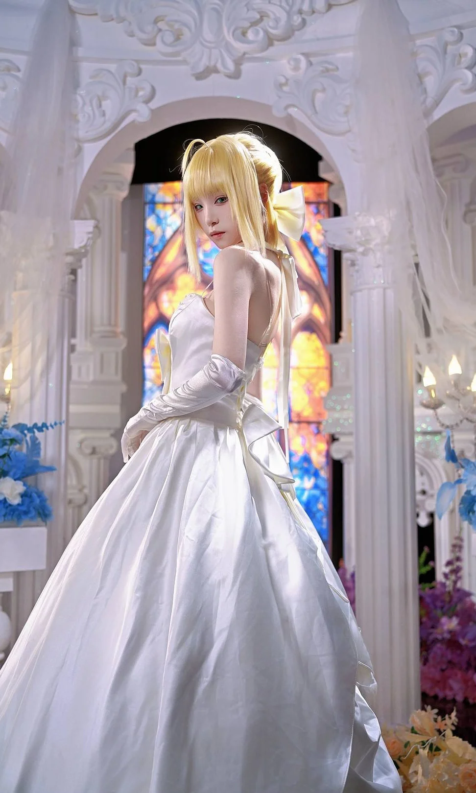 【Saber cos】Fate里的骑士王穿上了白纱 - 第 2 张