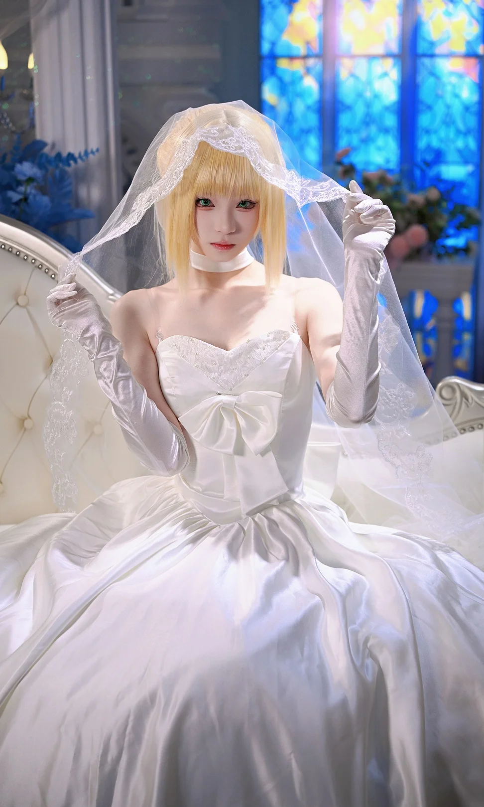【Saber cos】Fate里的骑士王穿上了白纱 - 第 4 张