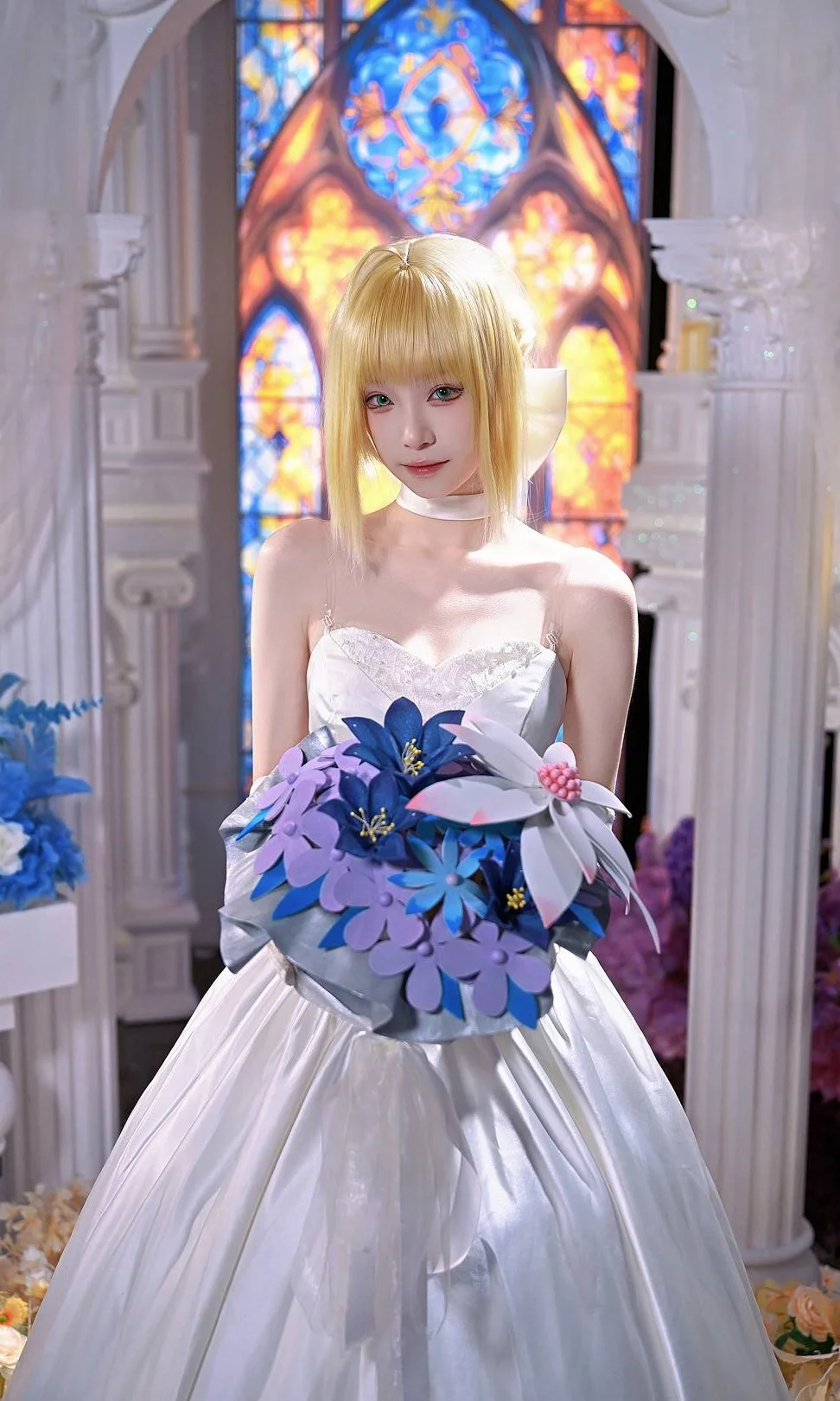 【Saber cos】Fate里的骑士王穿上了白纱 - 第 5 张