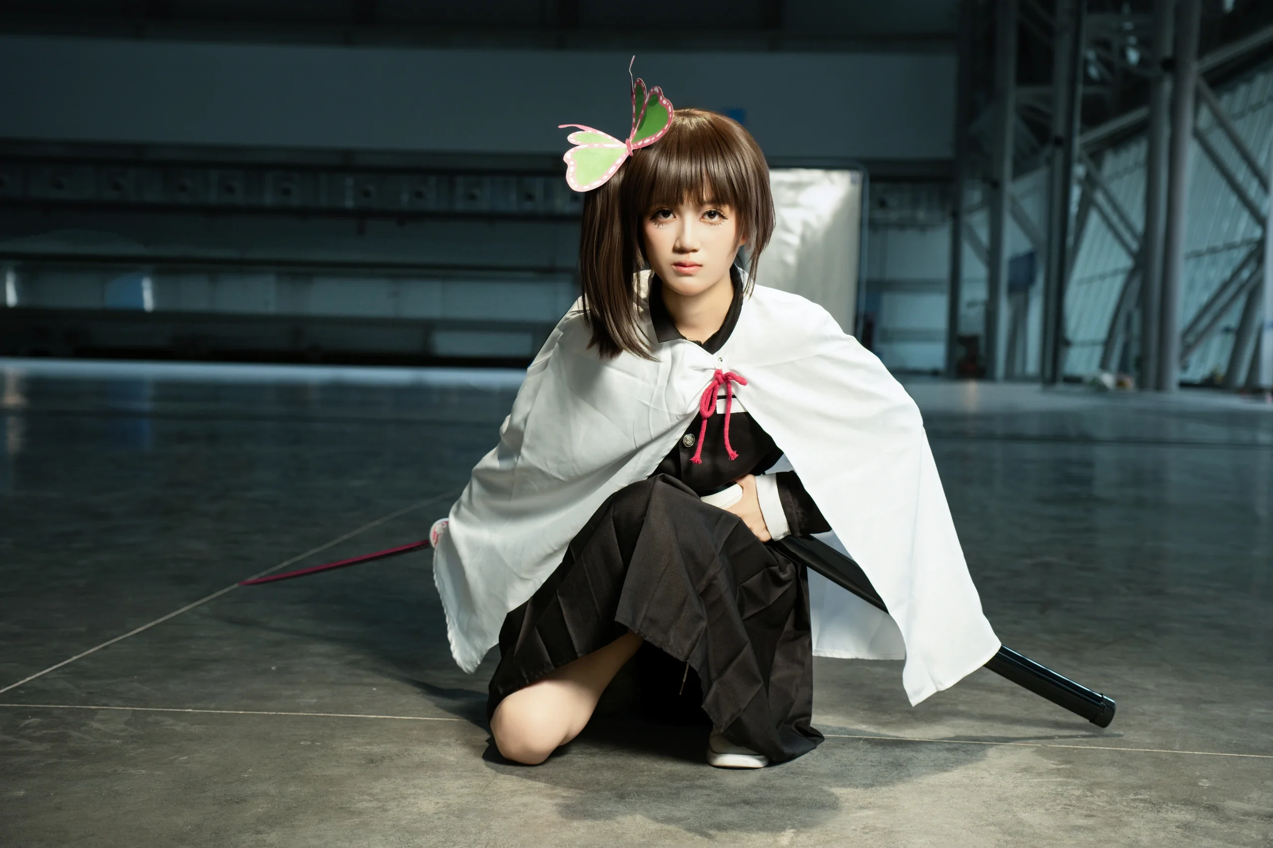 【香奈乎cos】鬼灭之刃，展馆里的蝴蝶头饰与日轮刀