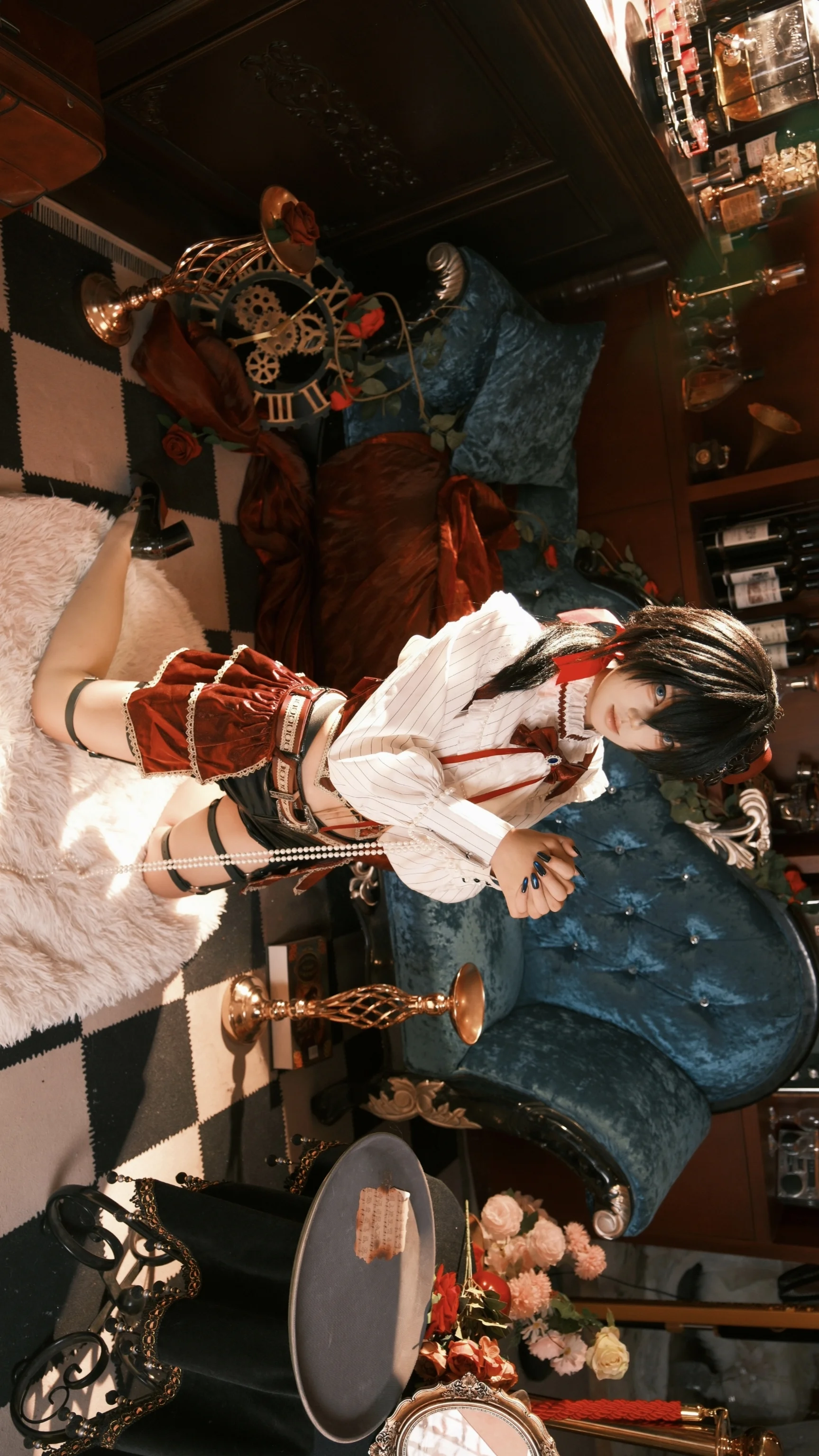 【池咲弥撒cos】FGO巴托里主题复古写真，荆棘与玫瑰的哥特魅影 - 第 1 张