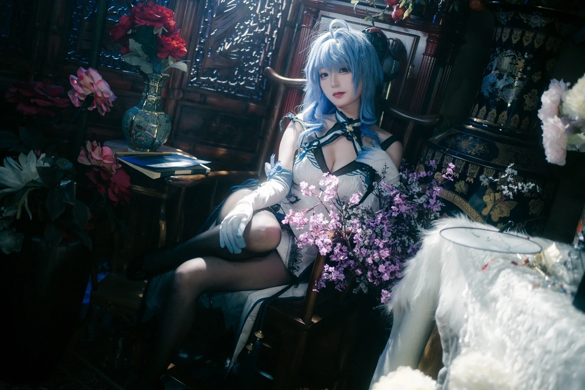 【甘雨cos】原神中青花瓷风的国风写真 - 第 5 张