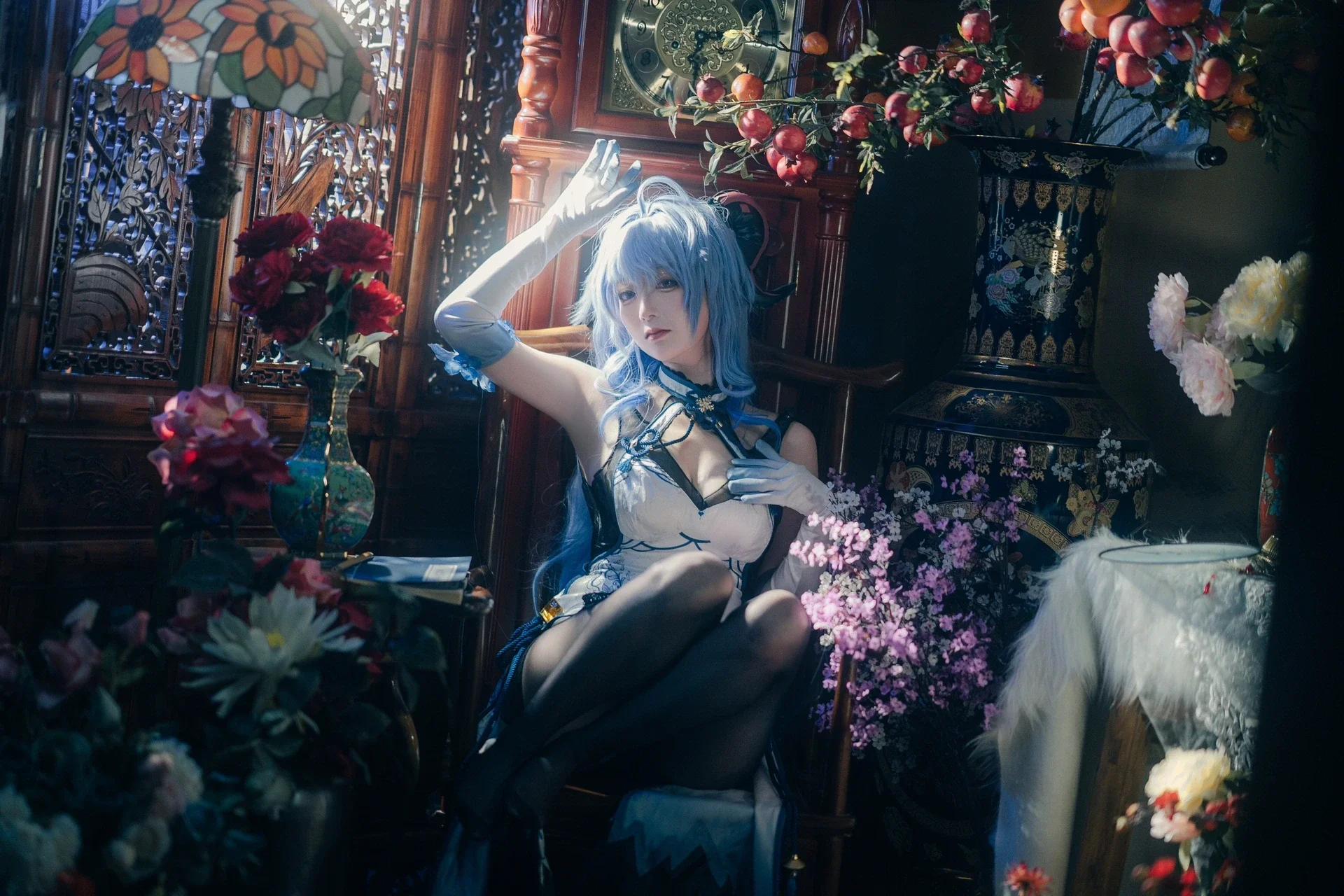 【甘雨cos】原神中青花瓷风的国风写真 - 第 7 张