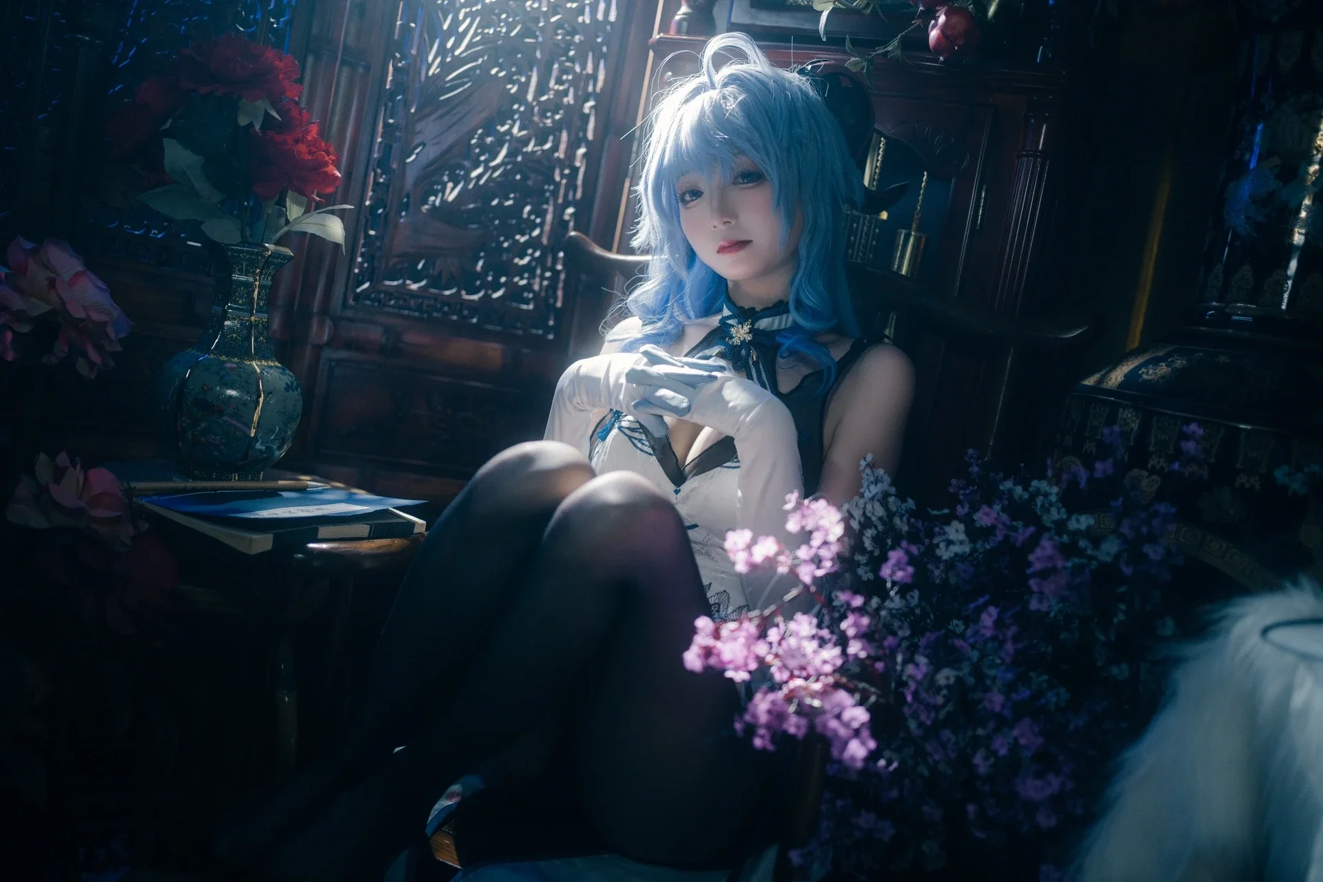 【甘雨cos】原神中青花瓷风的国风写真 - 第 9 张