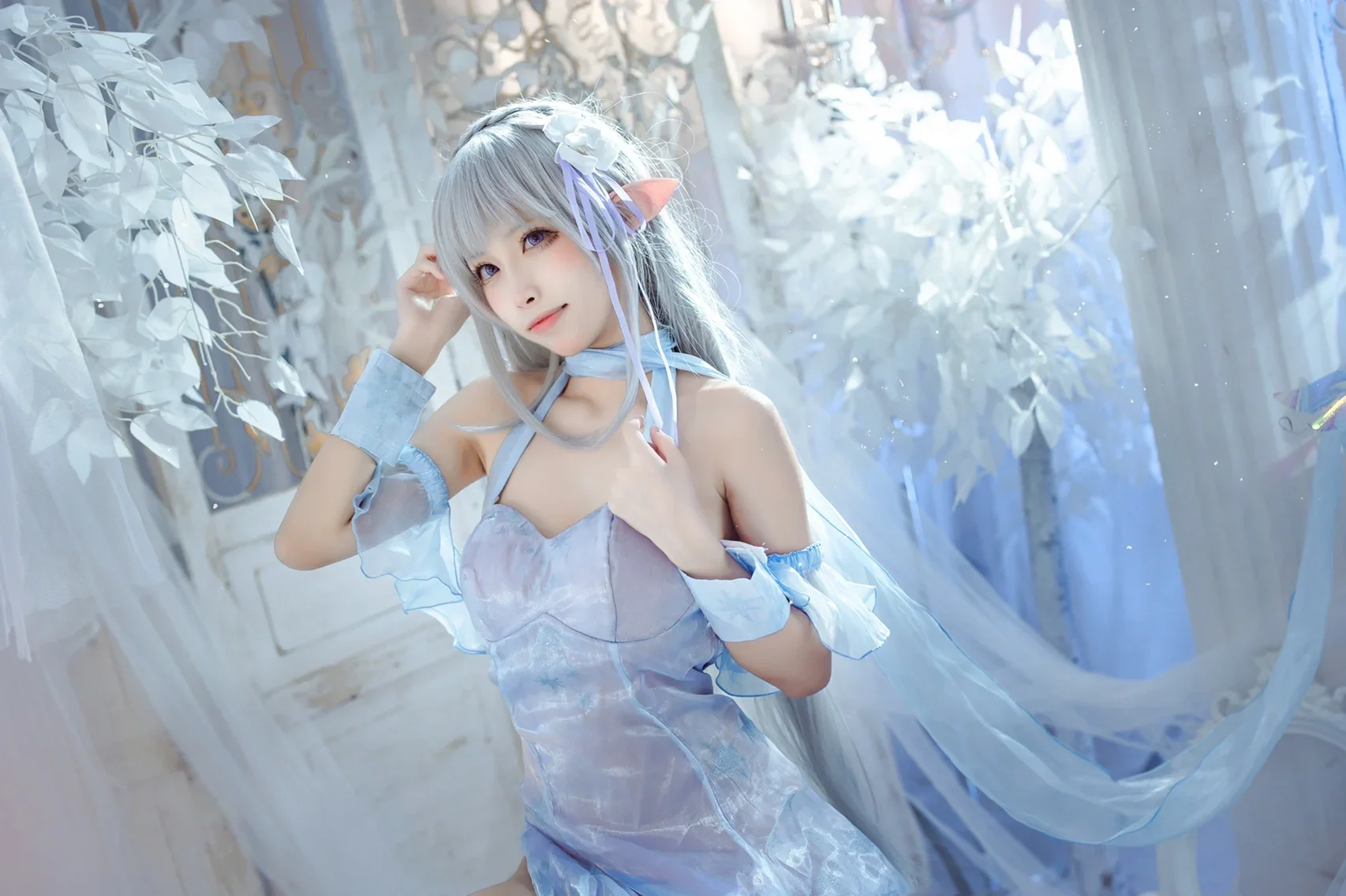 【艾米莉亚cos】冰晶礼服下的精灵，从零开始的异世界生活 - 第 7 张
