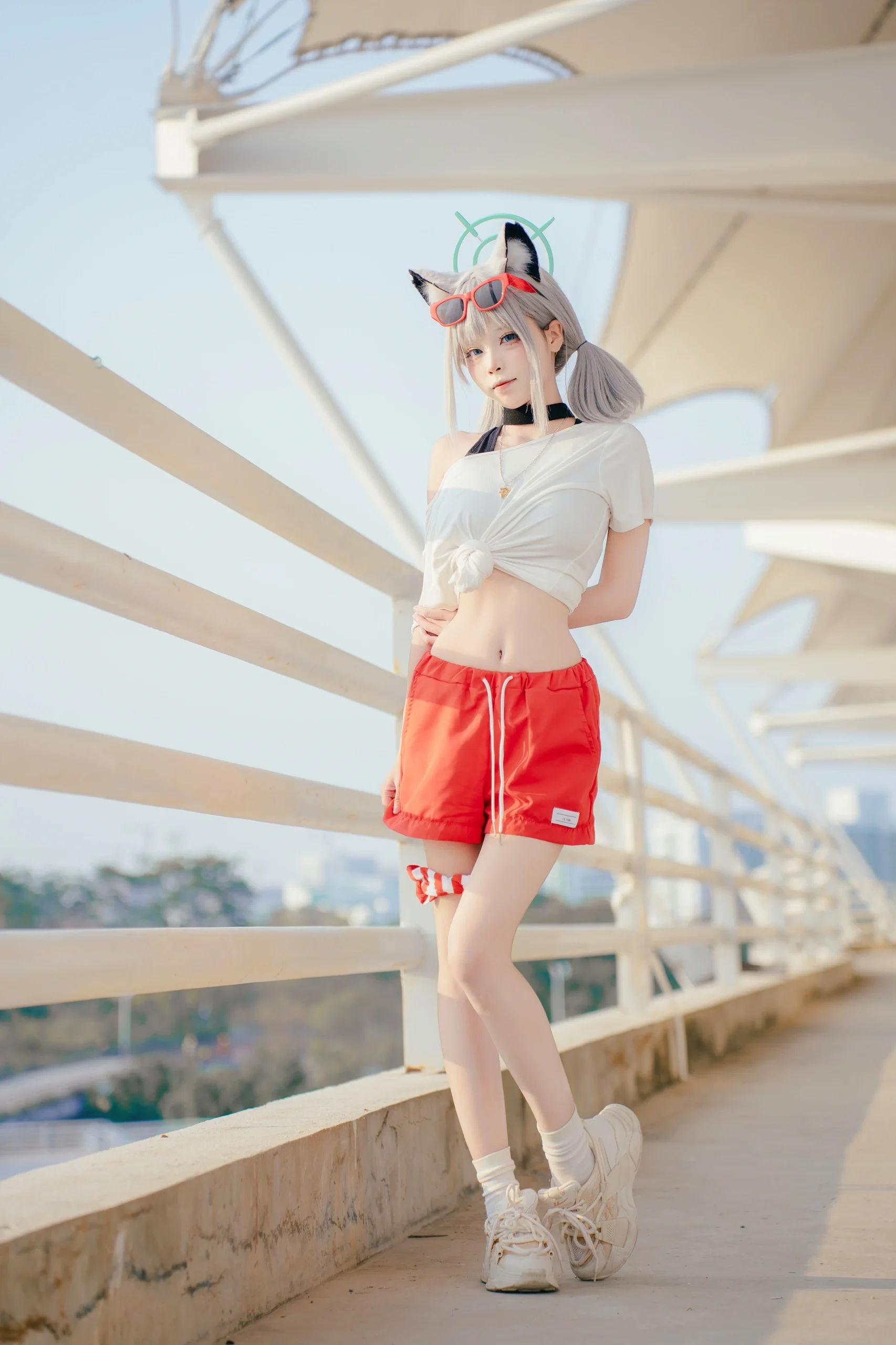 【砂狼白子cos】碧蓝档案联动必胜客，运动风少女的夏日披萨邀约 - 第 1 张