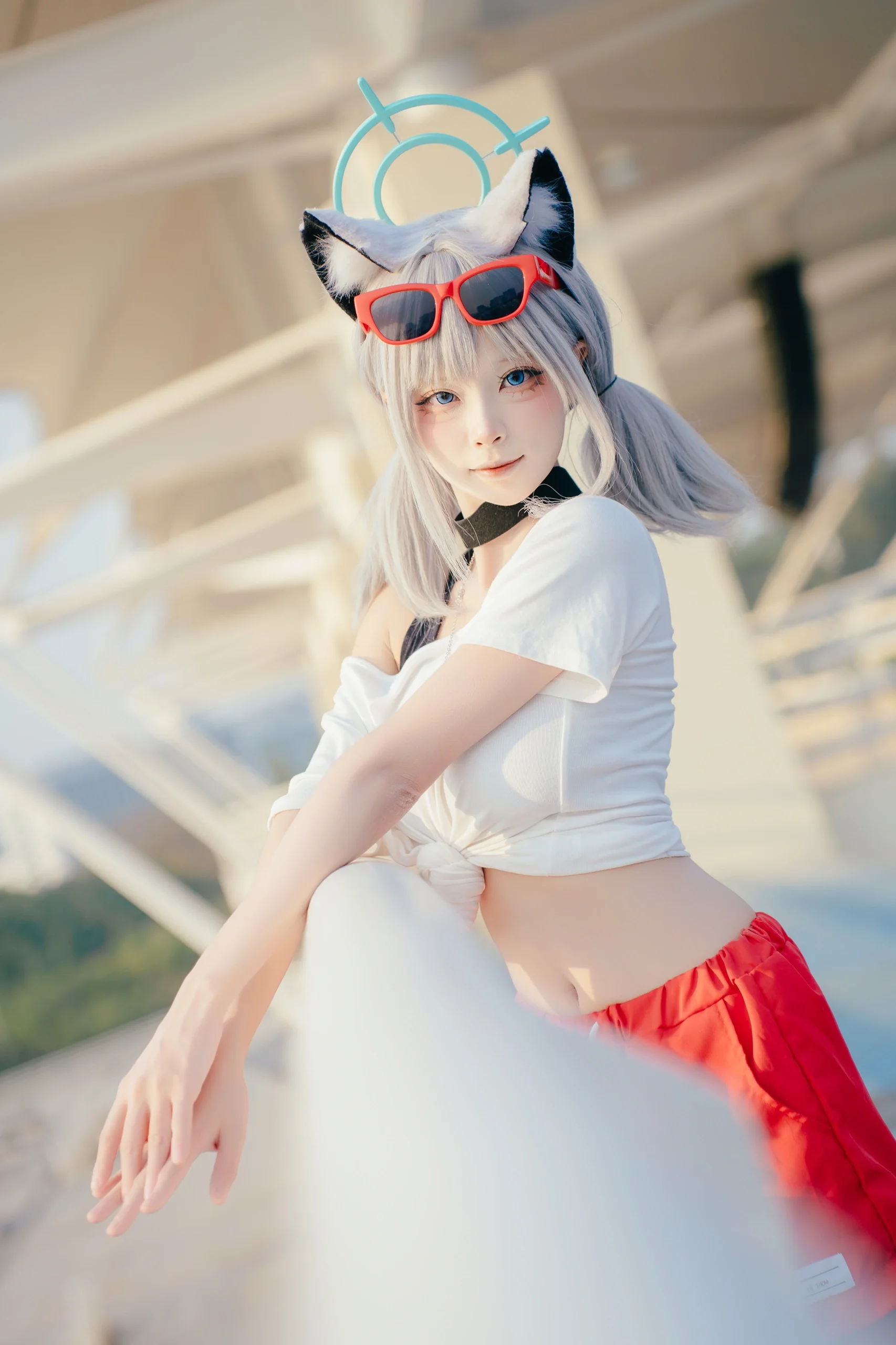 【砂狼白子cos】碧蓝档案联动必胜客，运动风少女的夏日披萨邀约 - 第 2 张
