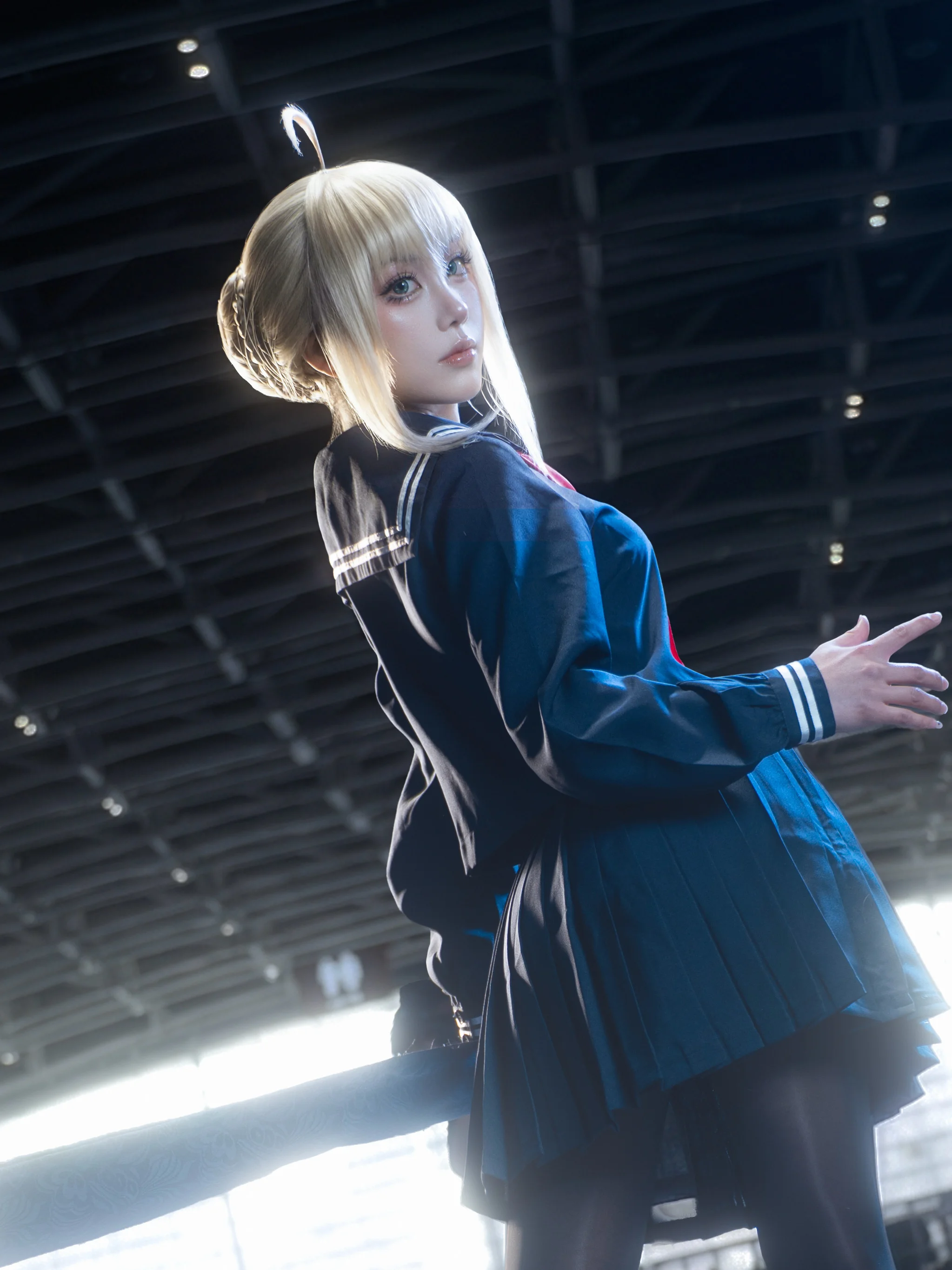 【阿尔托莉雅cos】穿着JK制服的吾王，尝试不同的日常感