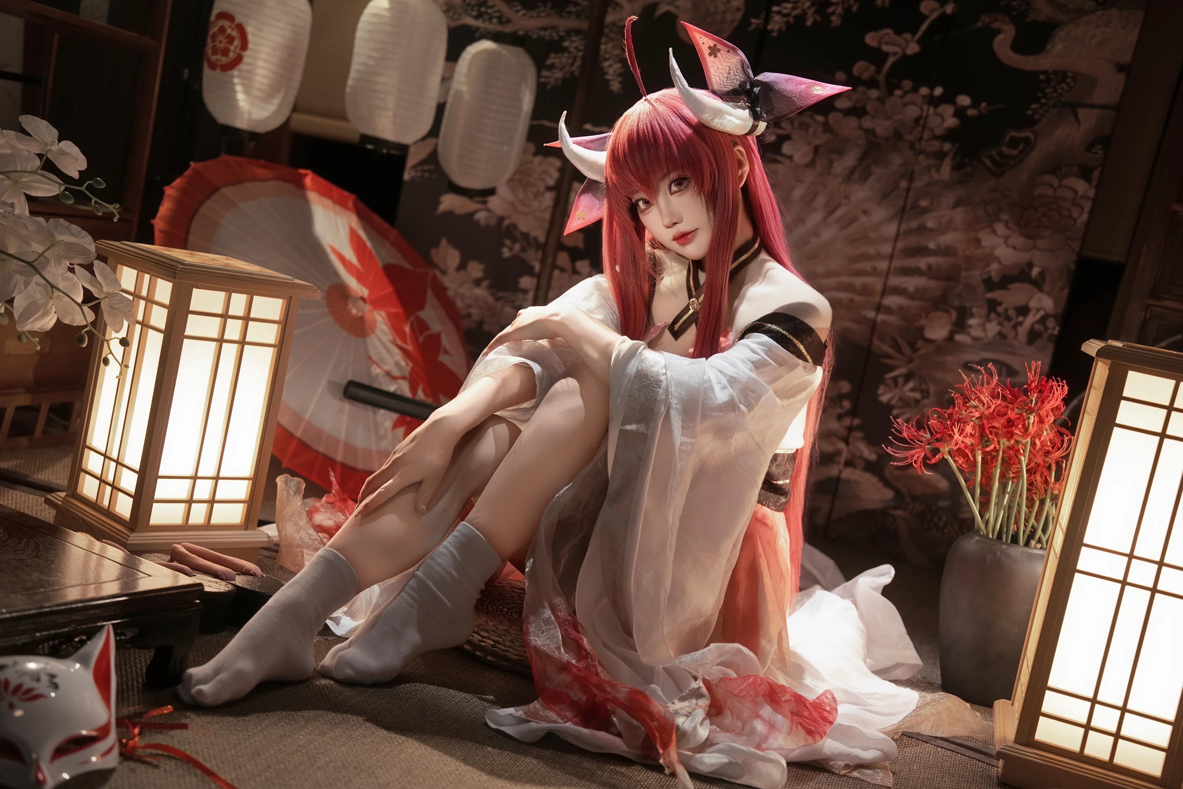 【五河琴里cos】和风暖光下的红色灵装 - 第 1 张