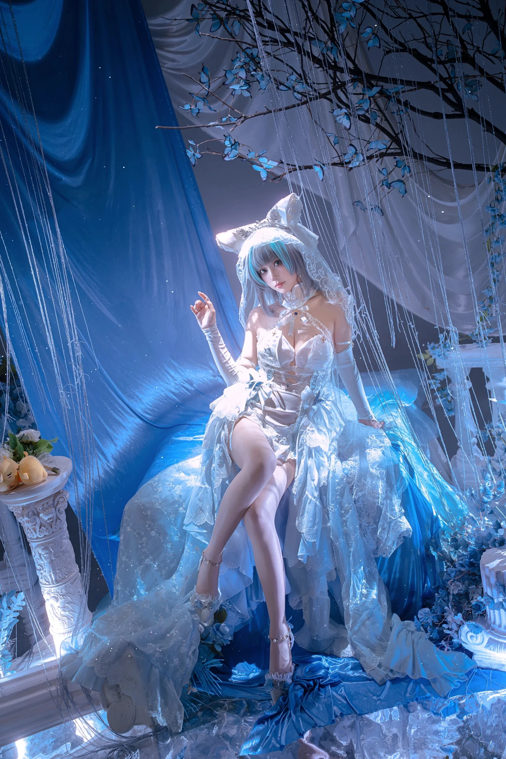 【柴郡cos】碧蓝航线花嫁，冰雪蓝调里的轻盈与温柔