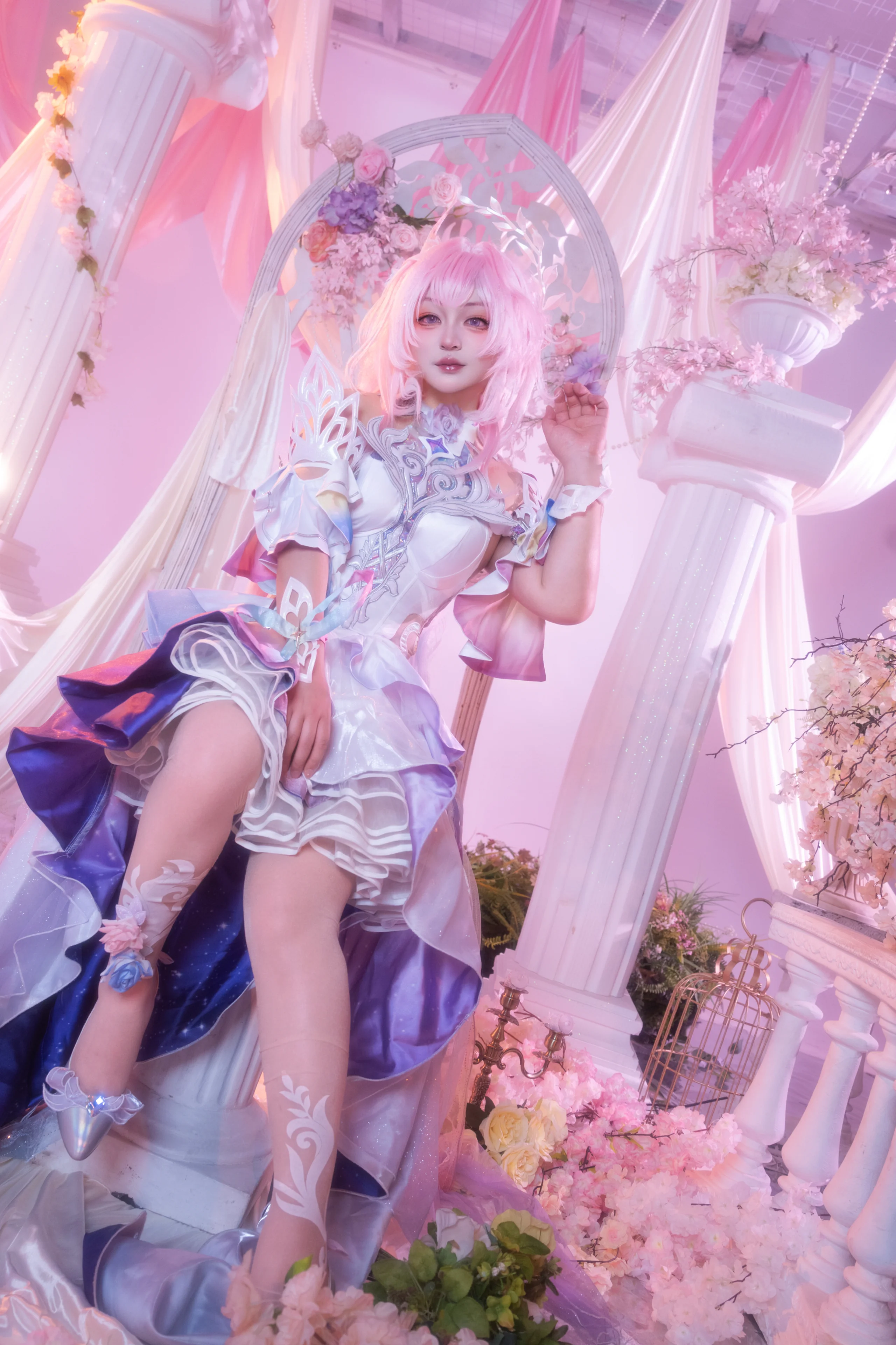 [Cyrene Cosplay] Honkai: Star Rail—Real Shoot Record of the Pink and White Elf Look - Image 2