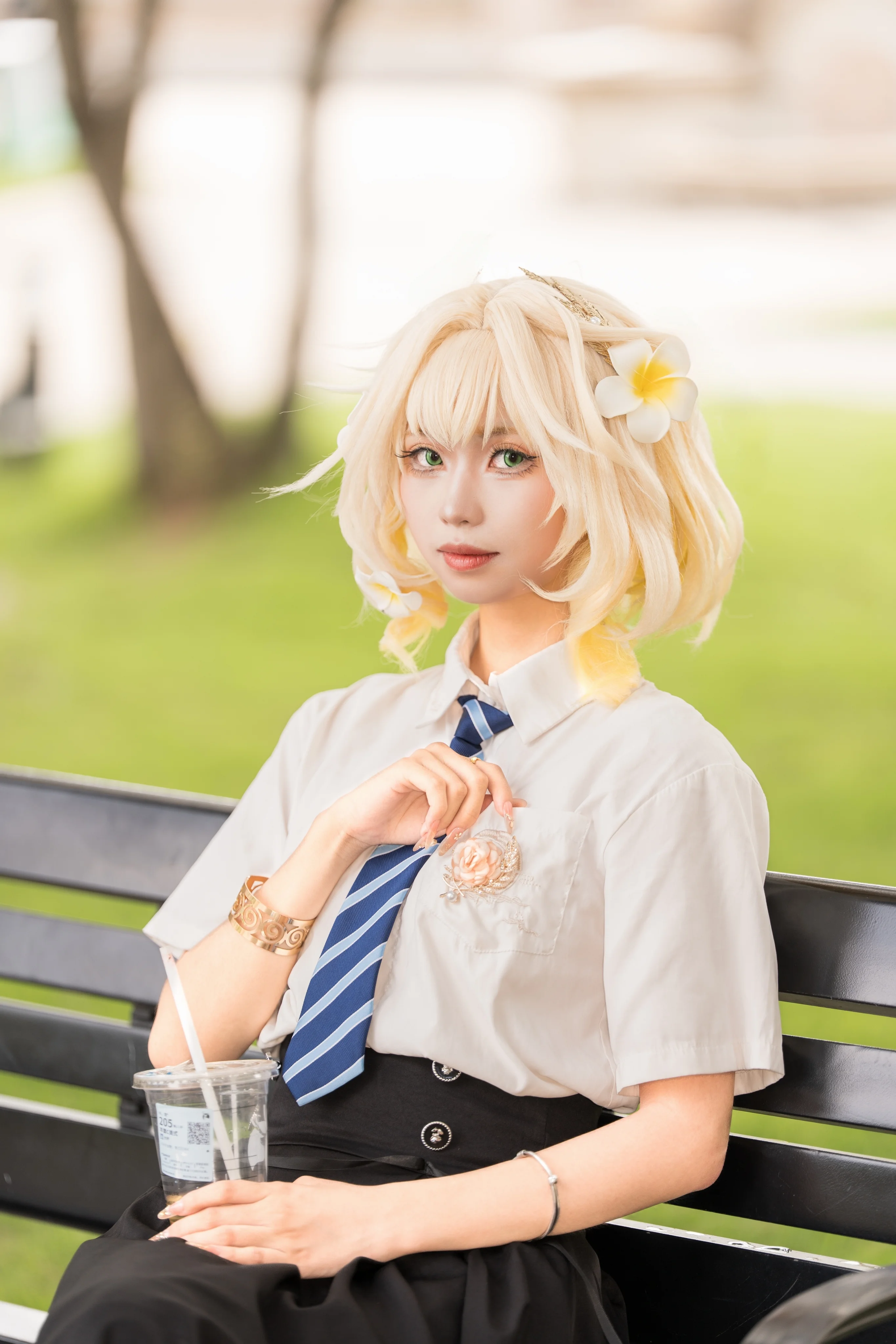 【阿格萊雅cos】穿上校服的星穹鐵道少女，夏日清爽記錄 - 第 1 張