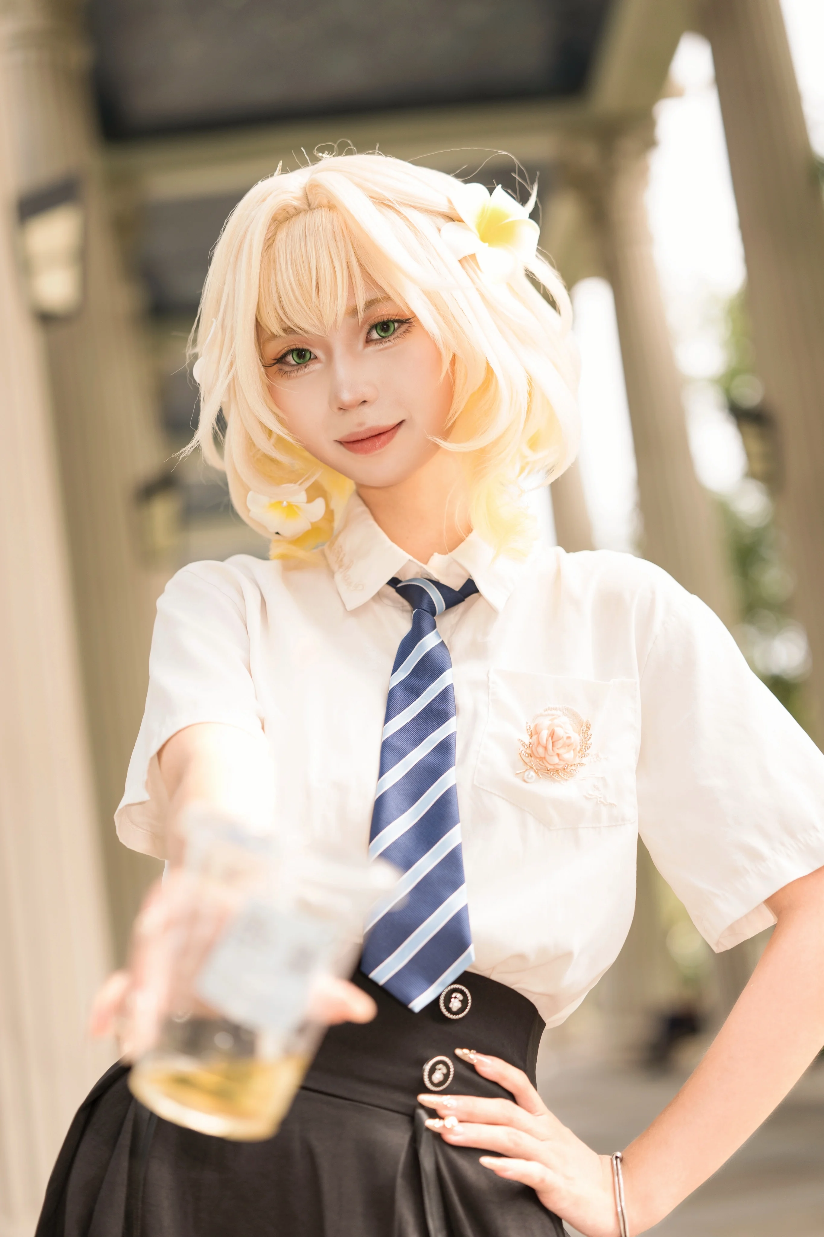 【阿格萊雅cos】穿上校服的星穹鐵道少女，夏日清爽記錄 - 第 2 張