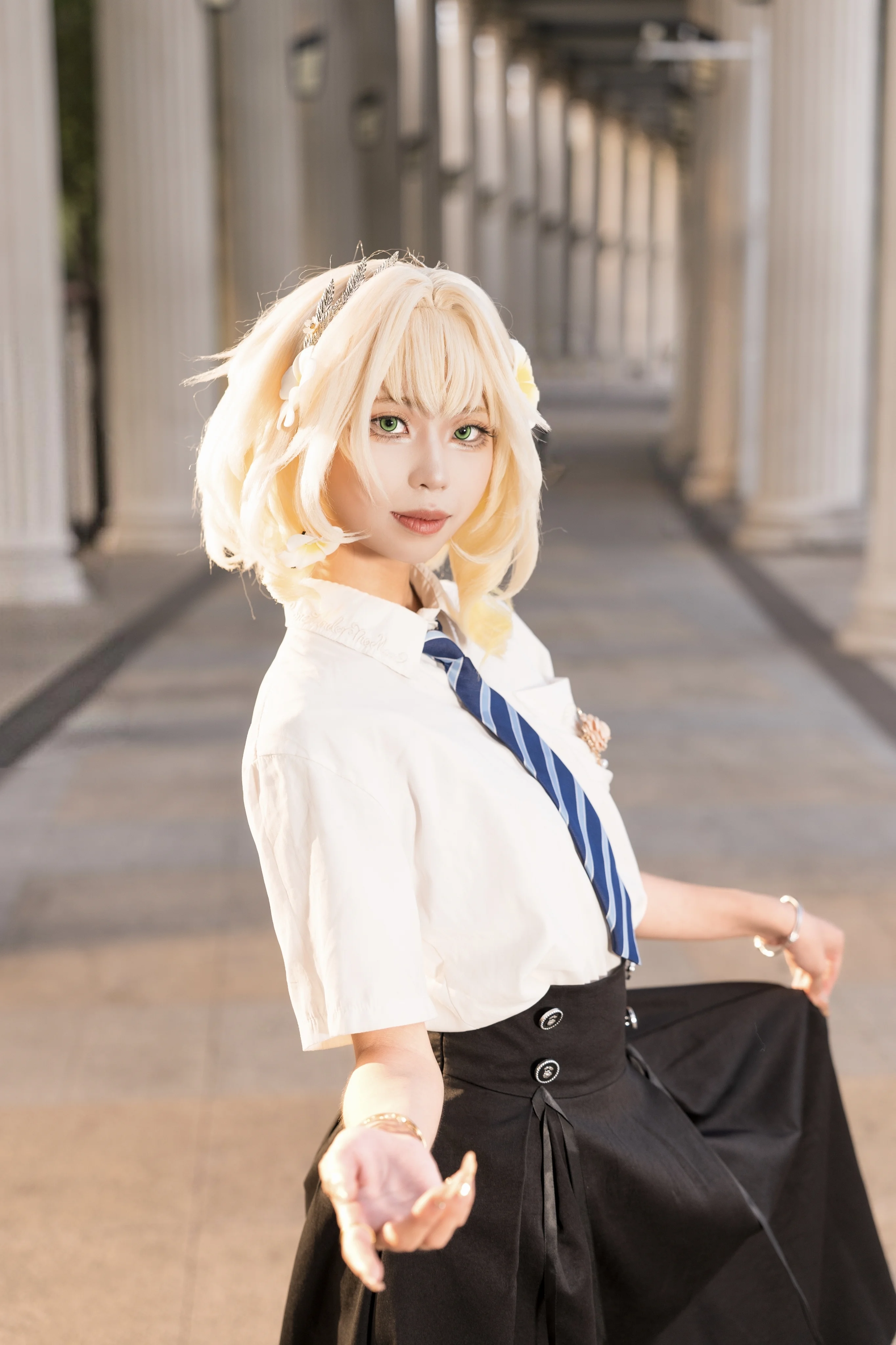 【阿格萊雅cos】穿上校服的星穹鐵道少女，夏日清爽記錄 - 第 3 張