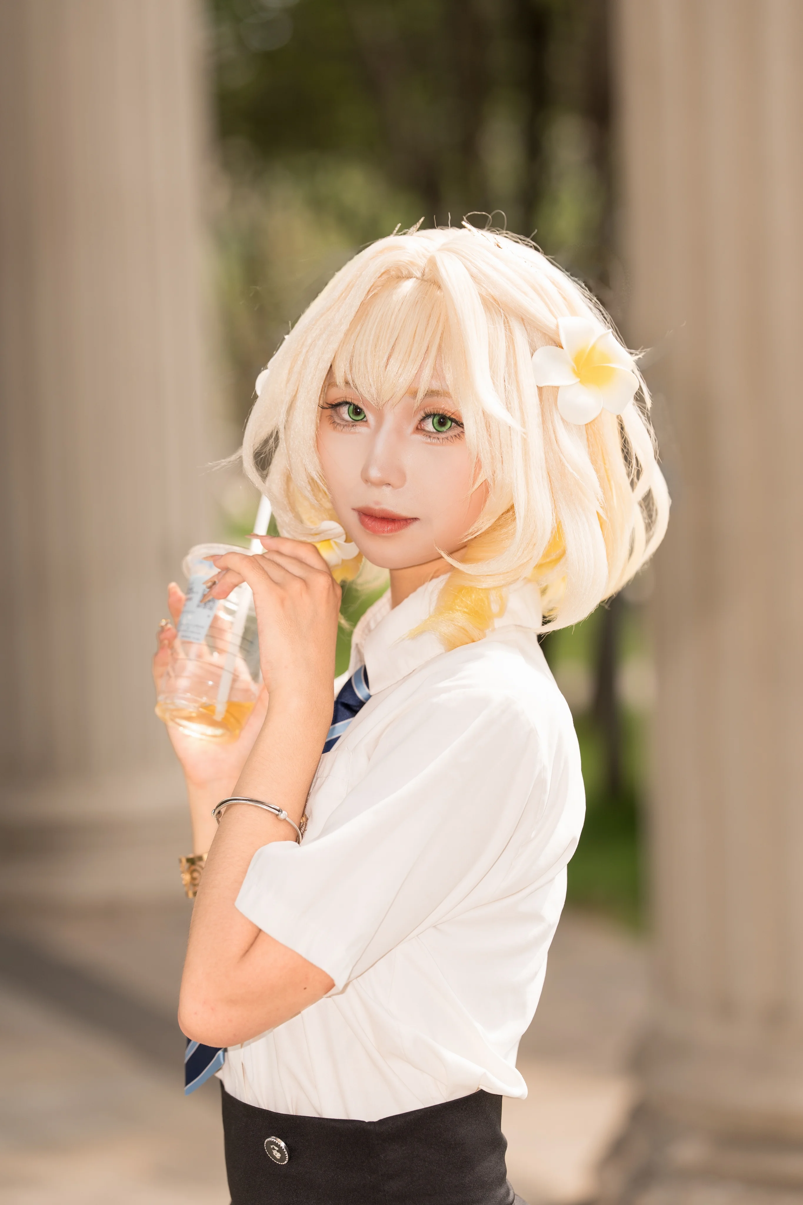 【阿格萊雅cos】穿上校服的星穹鐵道少女，夏日清爽記錄 - 第 4 張