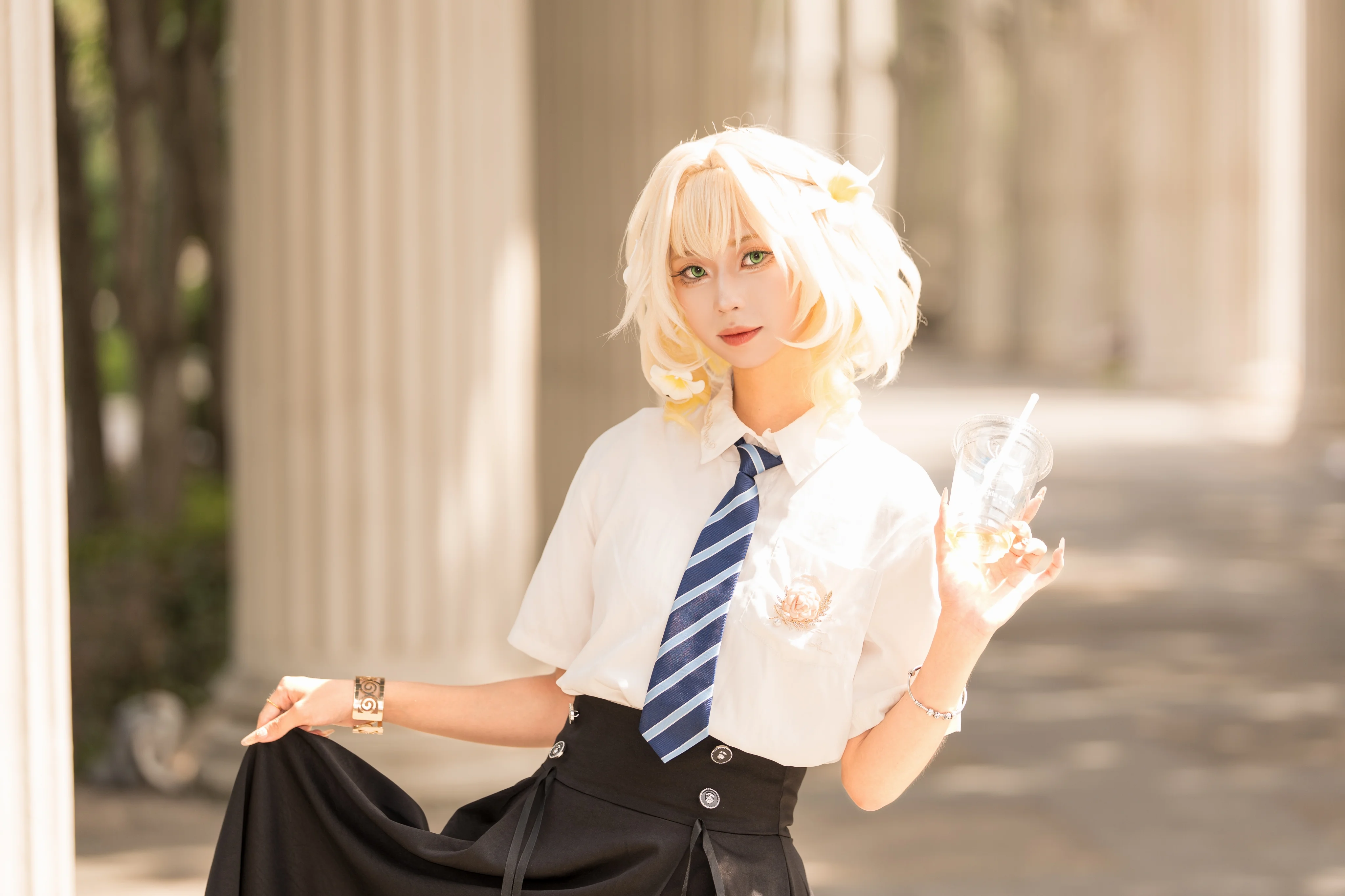 【阿格莱雅cos】穿上校服的星穹铁道少女，夏日清爽记录