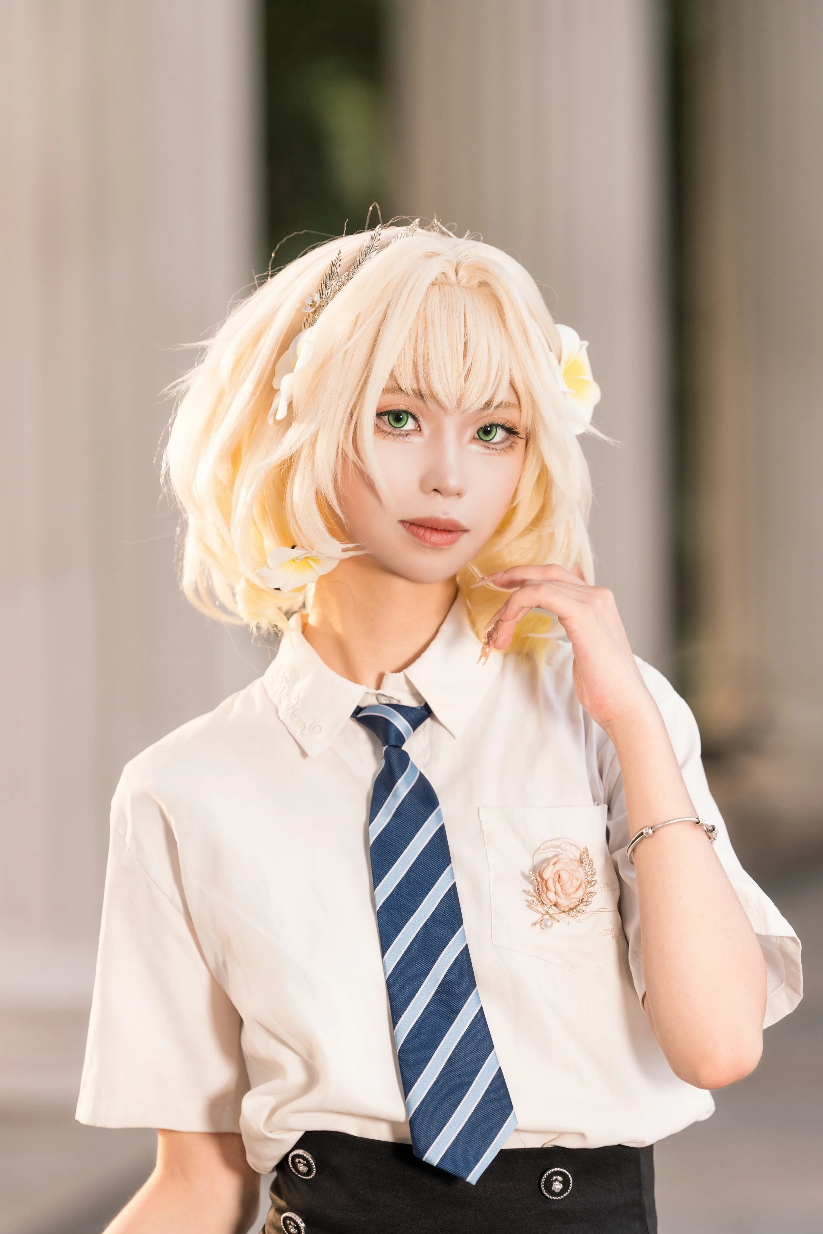【阿格萊雅cos】穿上校服的星穹鐵道少女，夏日清爽記錄 - 第 6 張