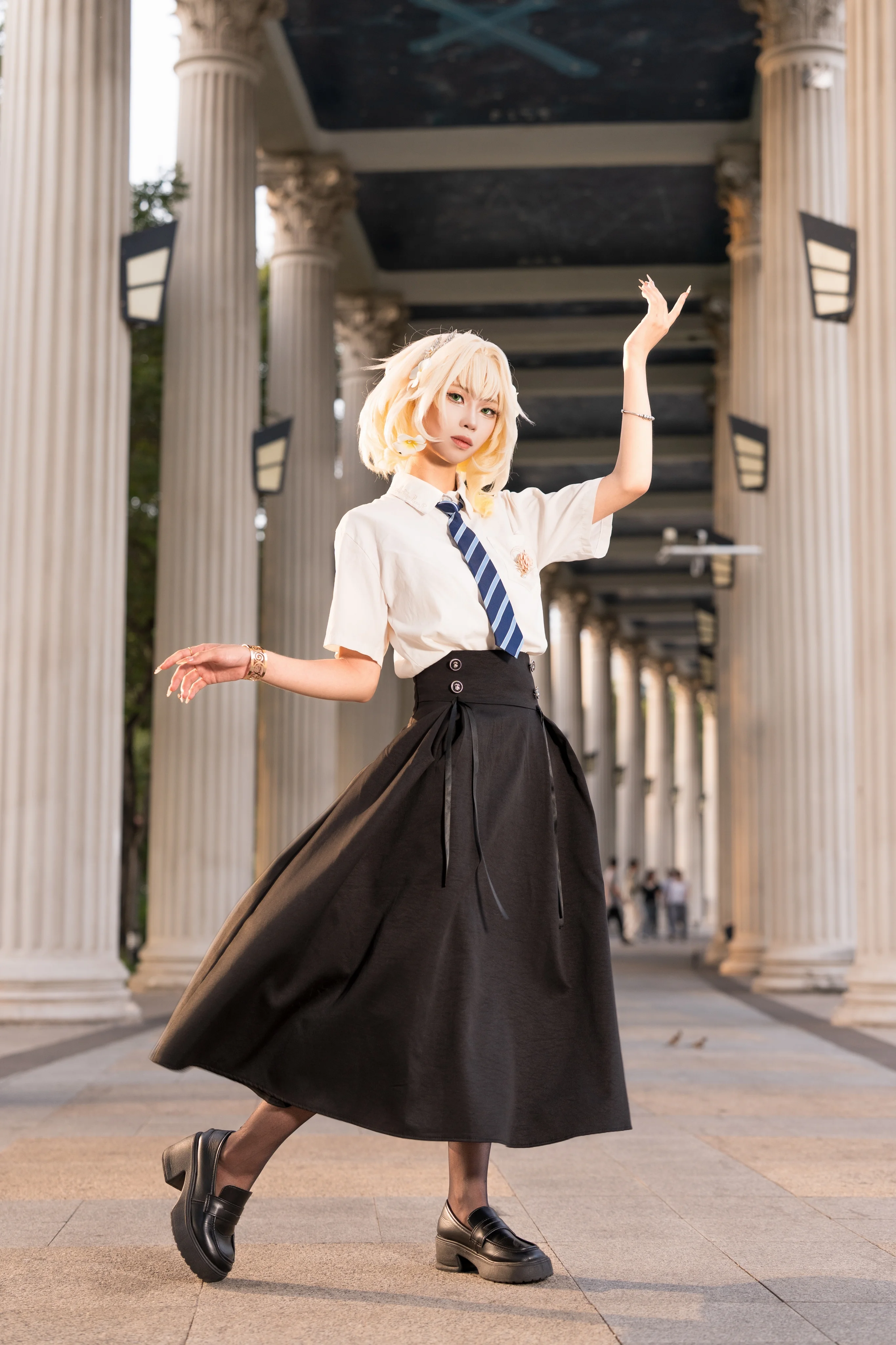 【阿格萊雅cos】穿上校服的星穹鐵道少女，夏日清爽記錄 - 第 7 張