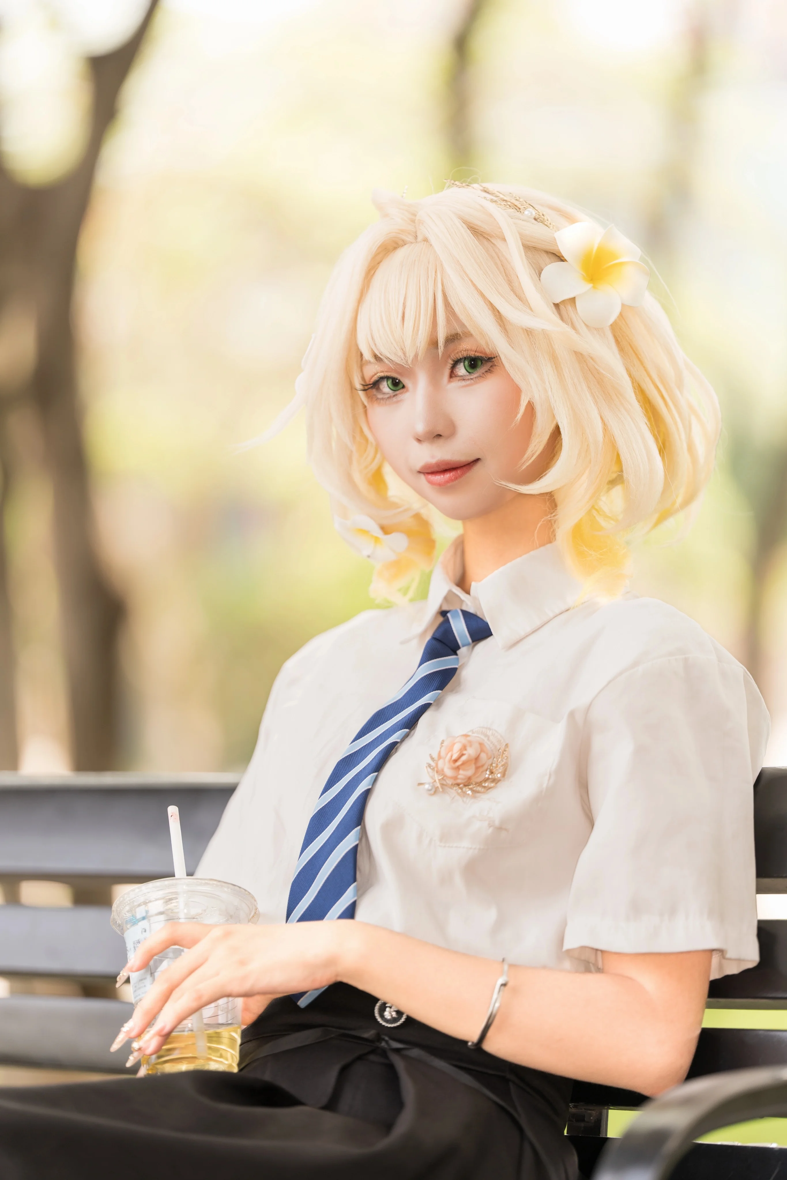 【阿格萊雅cos】穿上校服的星穹鐵道少女，夏日清爽記錄 - 第 9 張