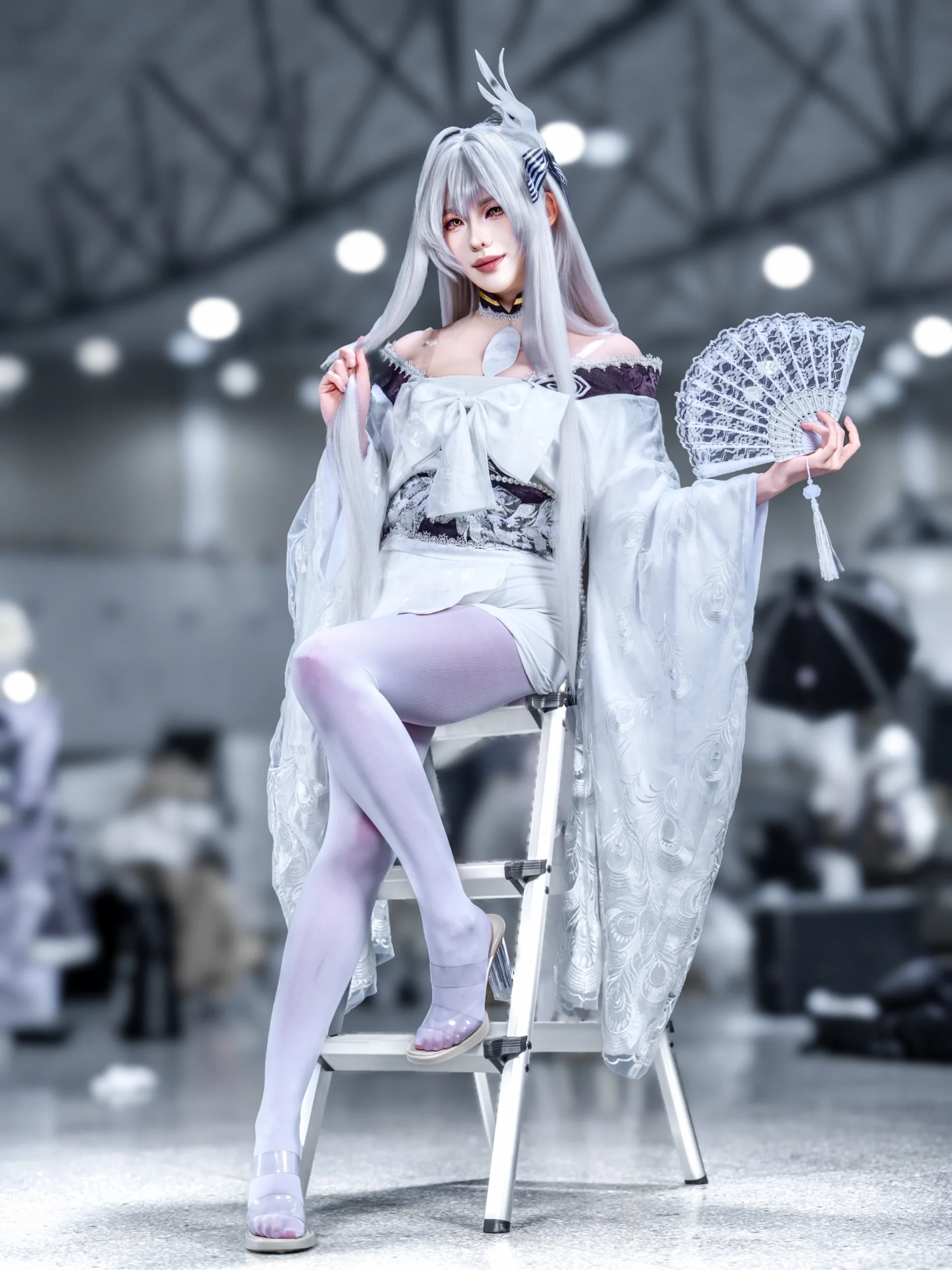 【白凤cos】纯白和风与透明折扇的漫展记录