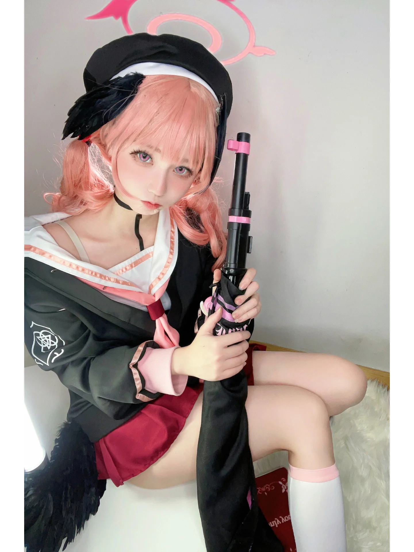 【下江小春cos】碧蓝档案里那本红书与黑衣搭配