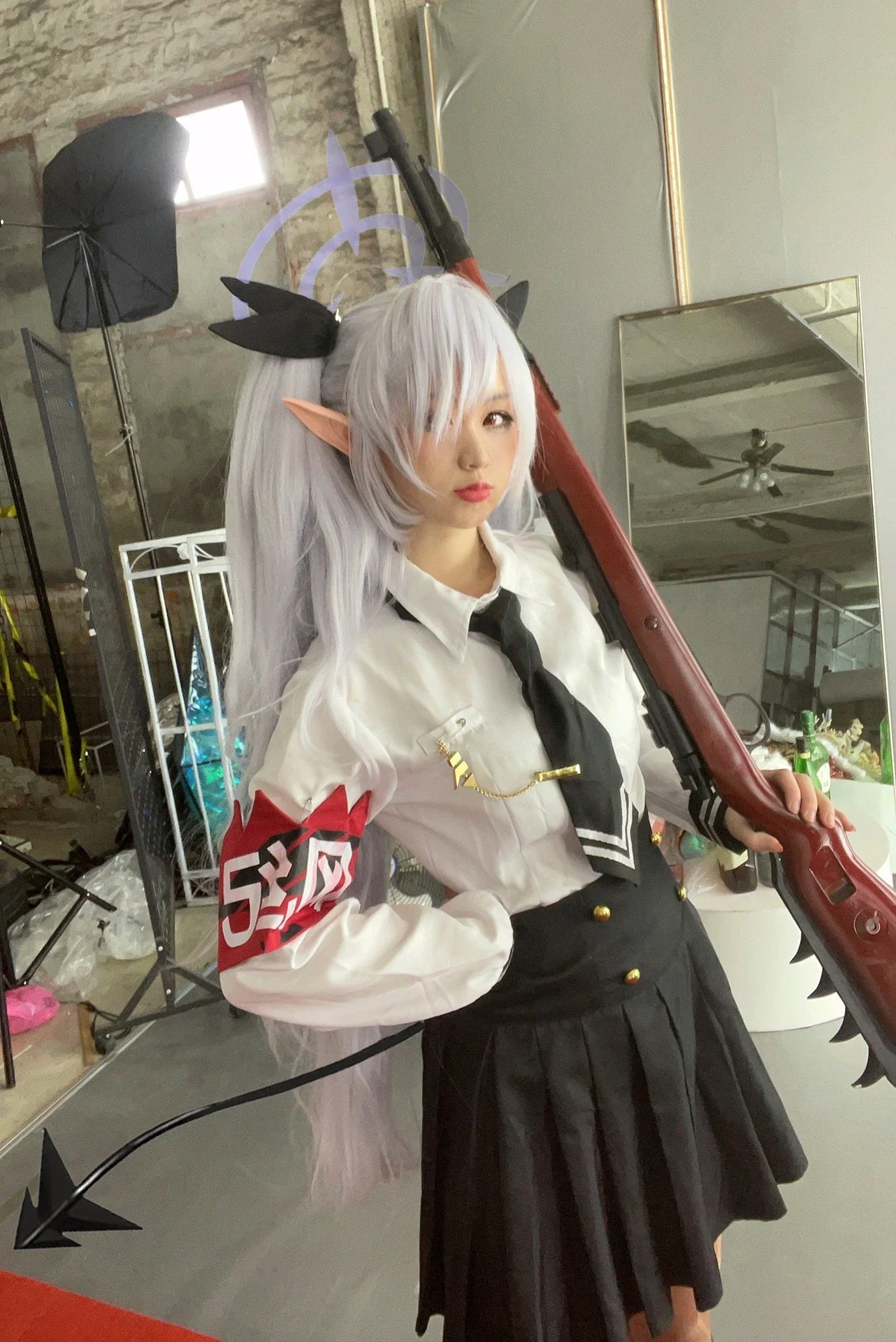 【佐仓梓cos】蔚蓝档案战术少女的棚拍实录