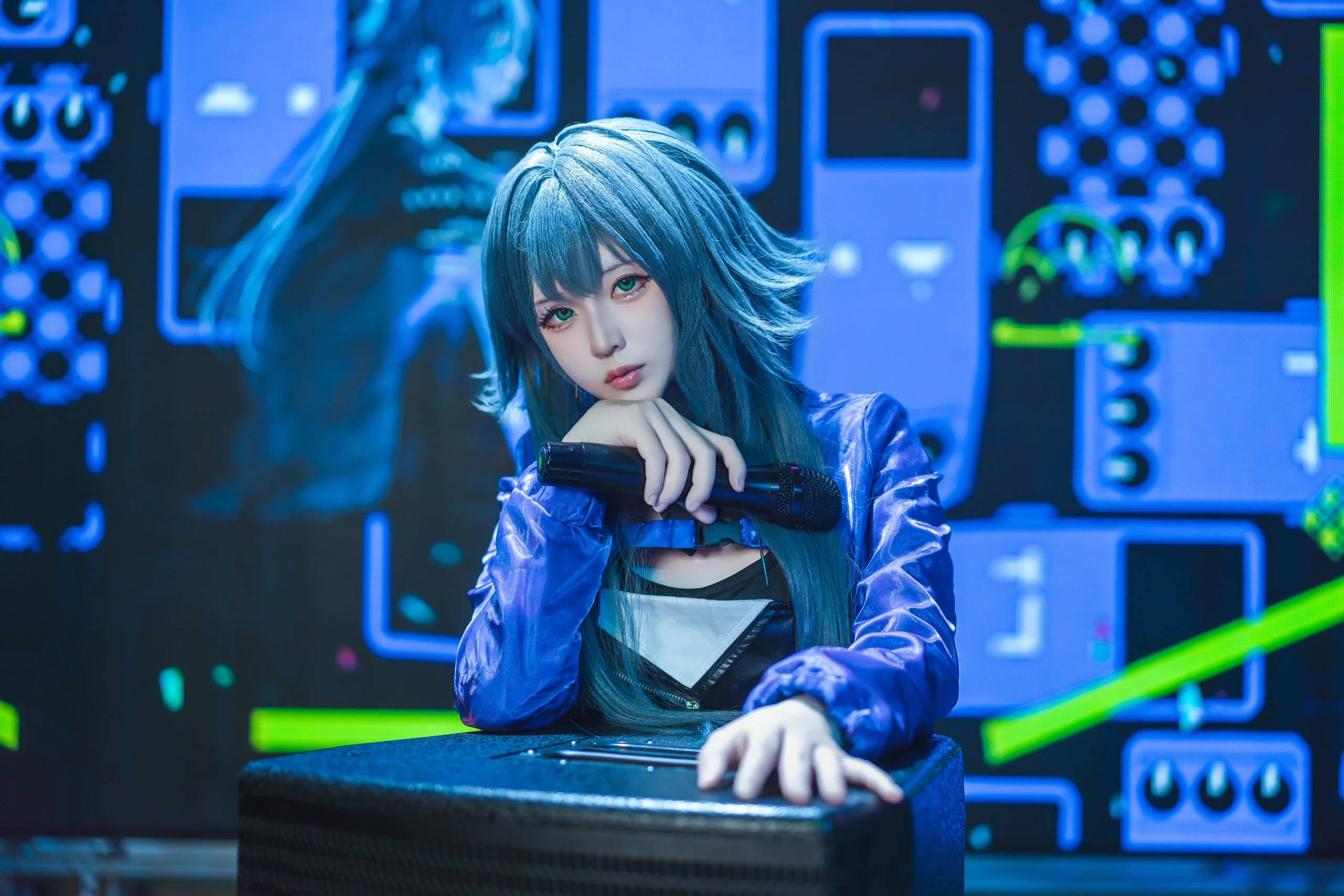 【月村手逑cos】拿起麦克风的瞬间，蓝色舞台就是我最好的应援 - 第 4 张