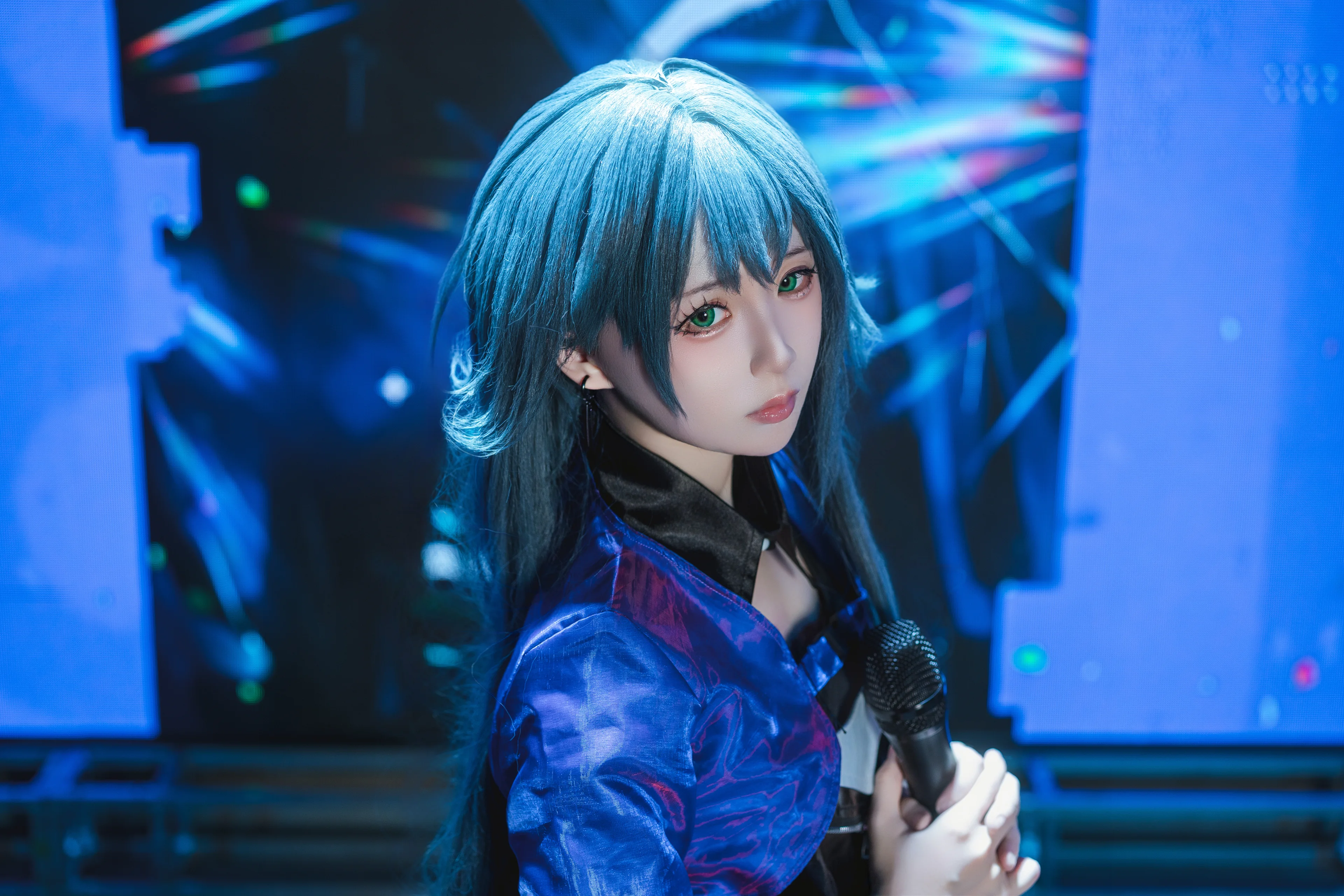 【月村手逑cos】拿起麦克风的瞬间，蓝色舞台就是我最好的应援 - 第 7 张