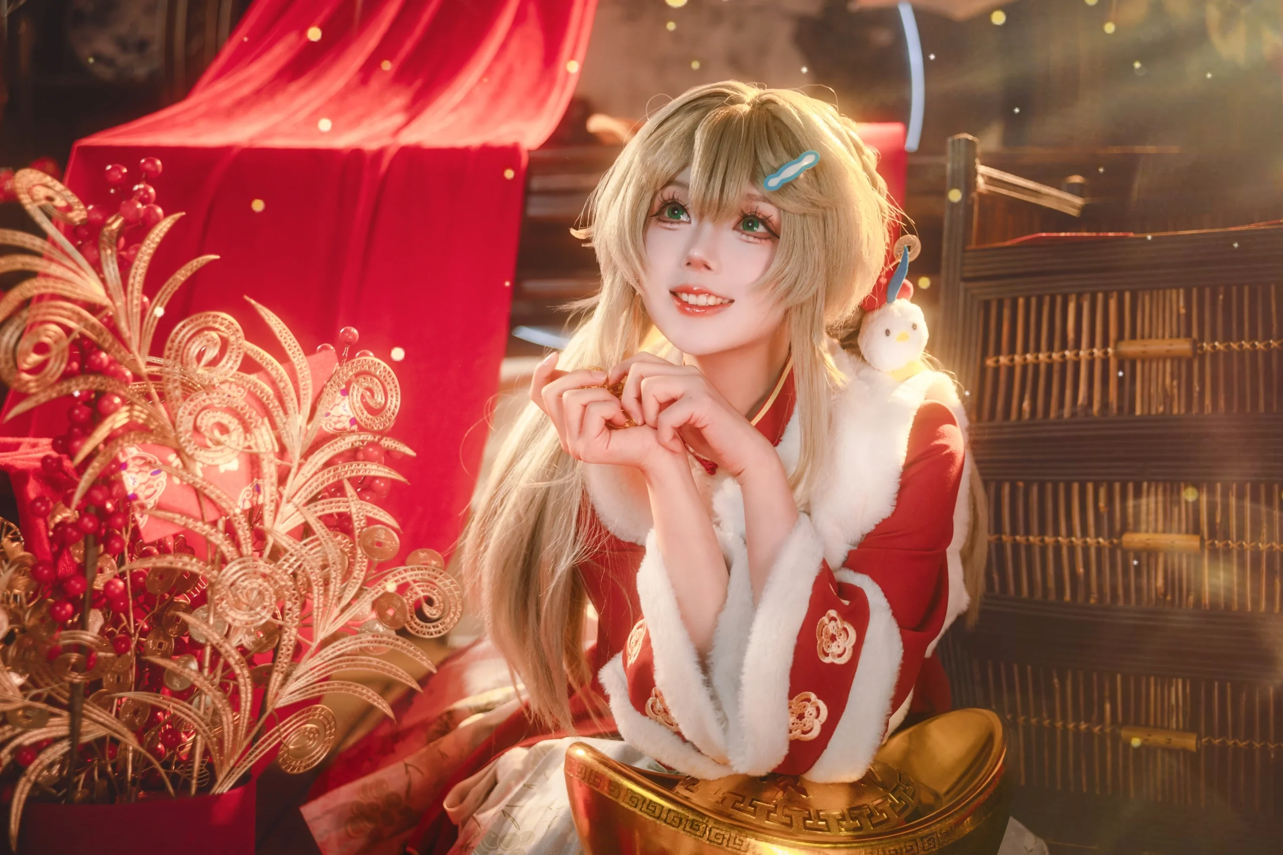 【青雀cos】崩壞星穹鐵道里的雀神，新年紅裝送來好運 - 第 4 張