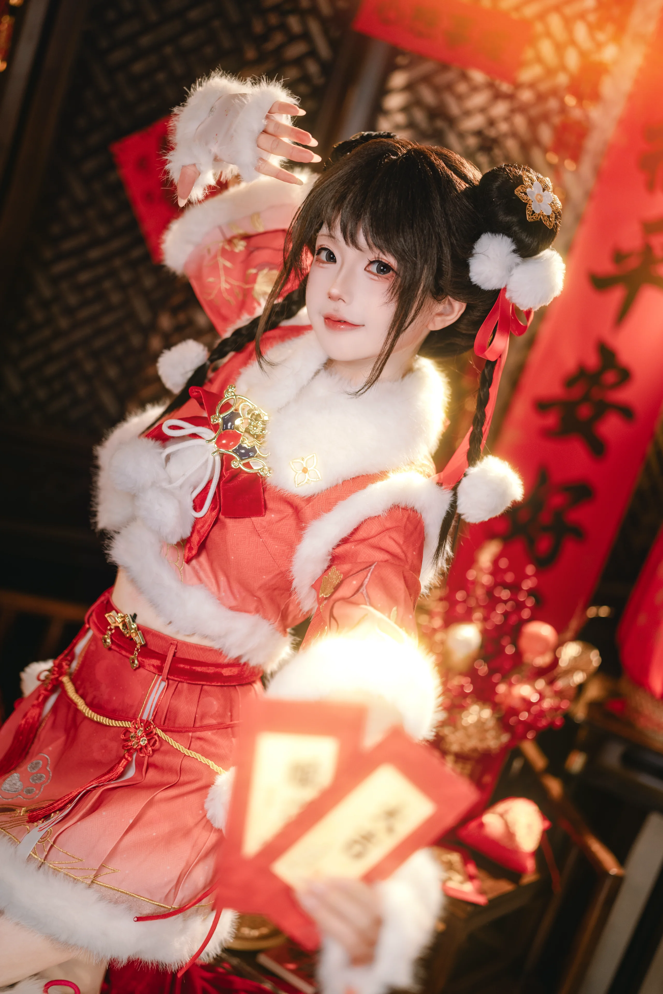 【胡桃cos】紅紅火火的新春裝扮，滿載福氣迎新歲 - 第 1 張