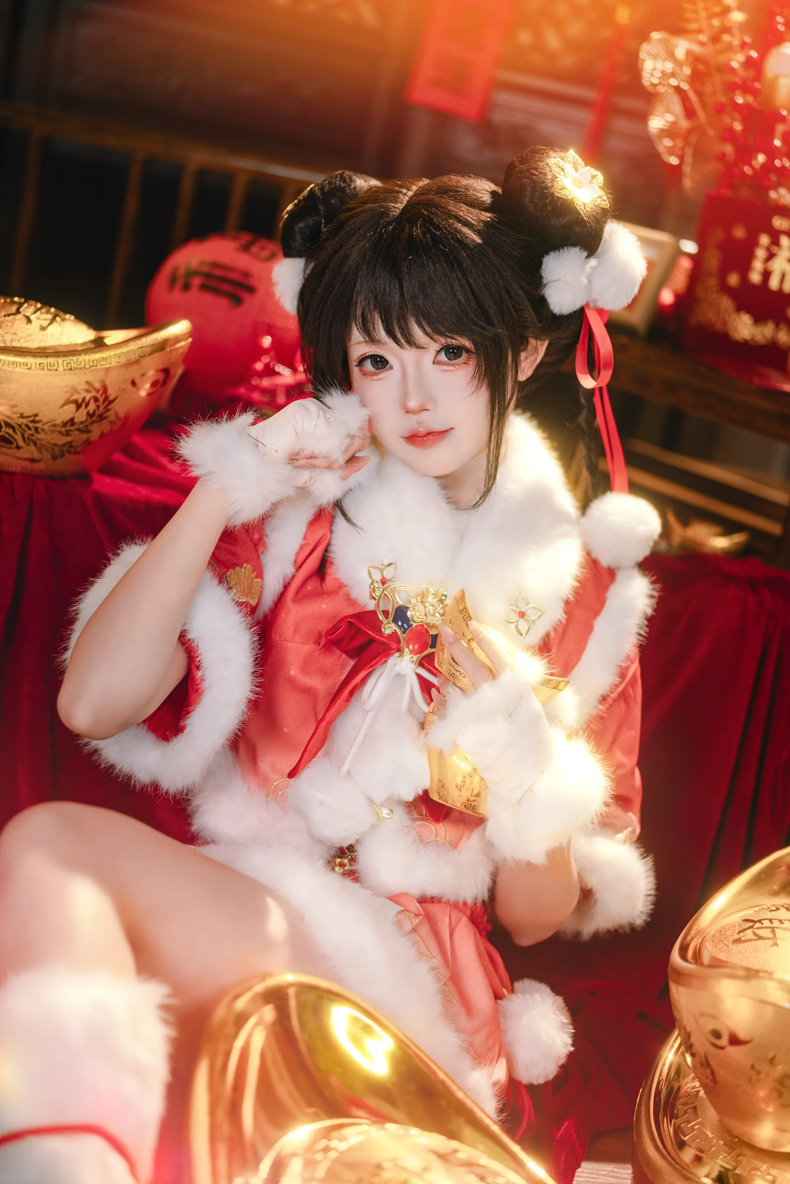 【胡桃cos】紅紅火火的新春裝扮，滿載福氣迎新歲 - 第 6 張
