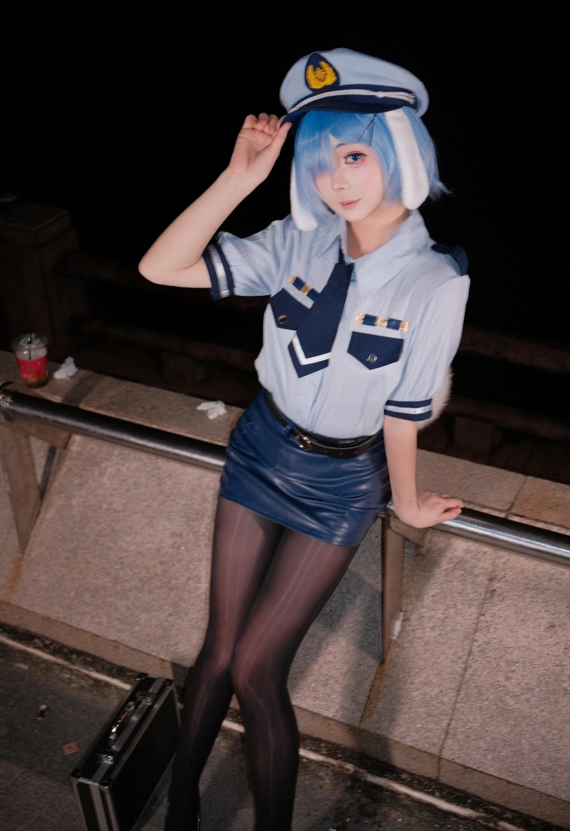 【蕾姆cos】从零开始的异世界，深夜的蓝色制服演绎