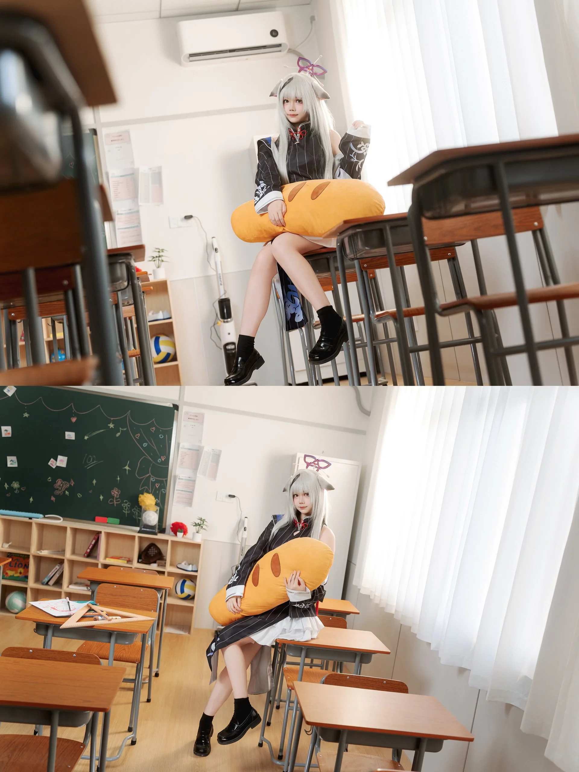 【春原心奈cos】蔚蓝档案的黑白校园侧写 - 第 7 张